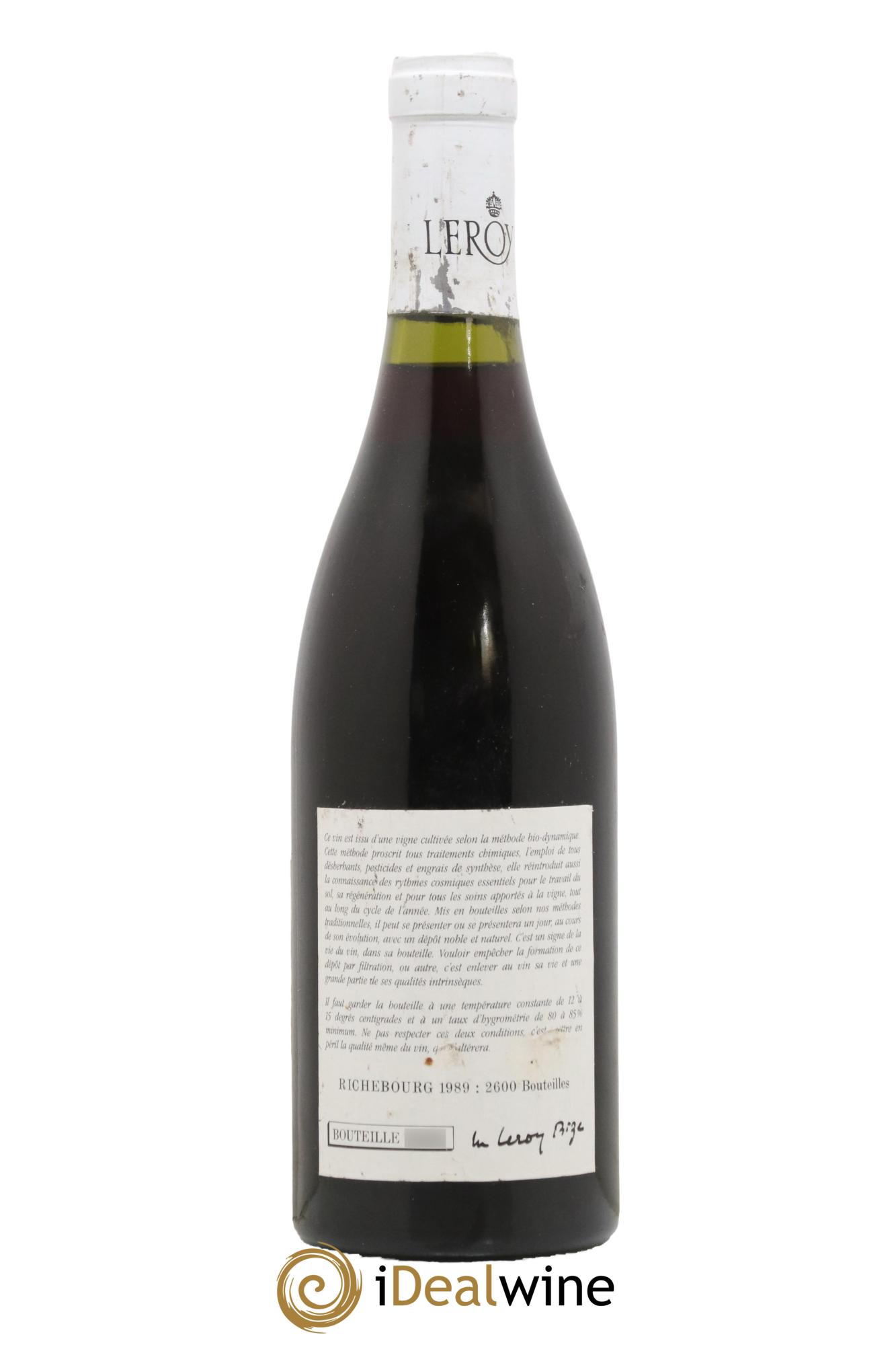Richebourg Grand Cru Leroy (Domaine) 1989 - Lot de 1 bouteille - 1