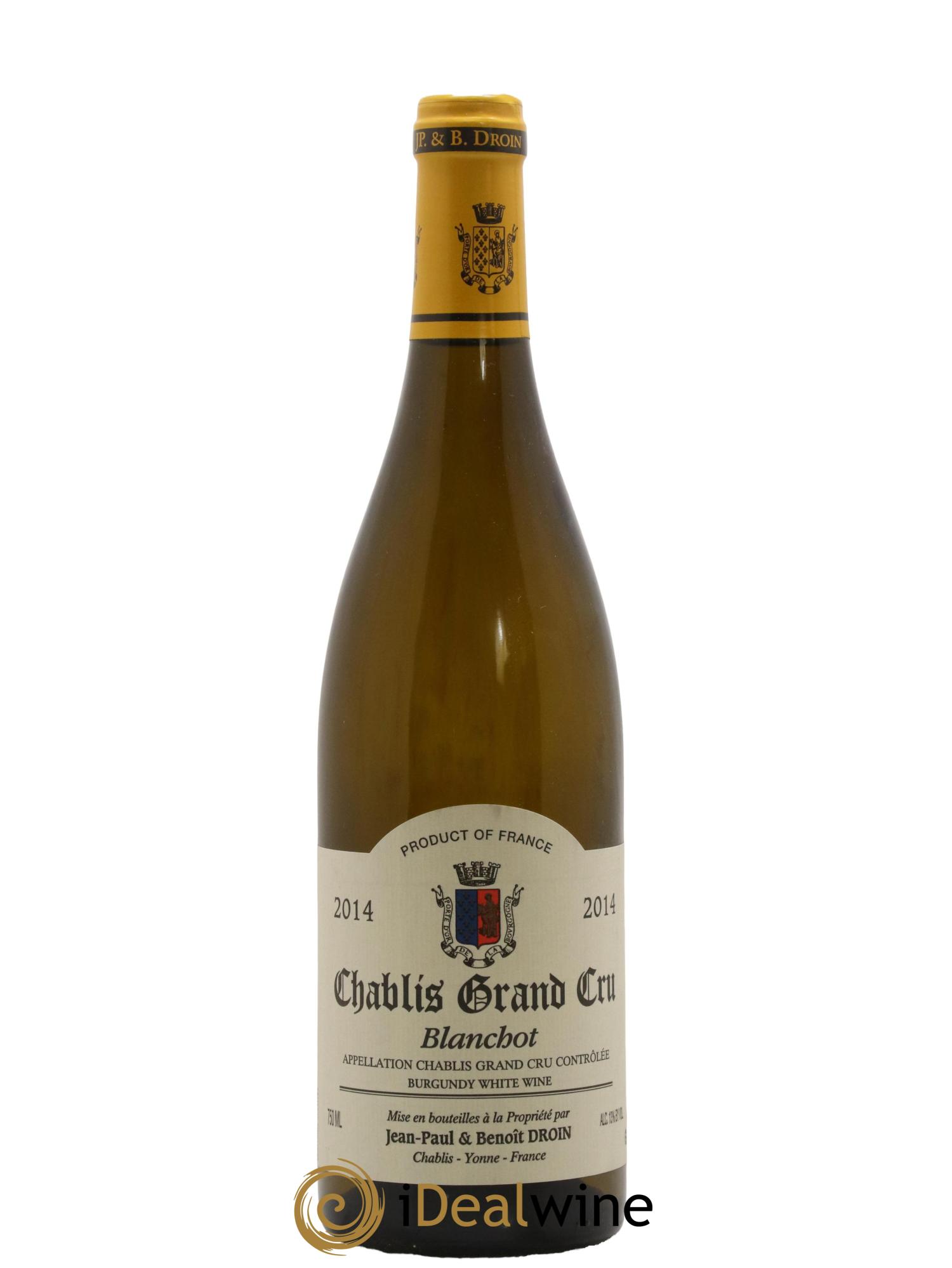 Chablis Grand Cru Blanchot Jean-Paul & Benoît Droin (Domaine) 2014 - Lot de 1 bouteille - 0