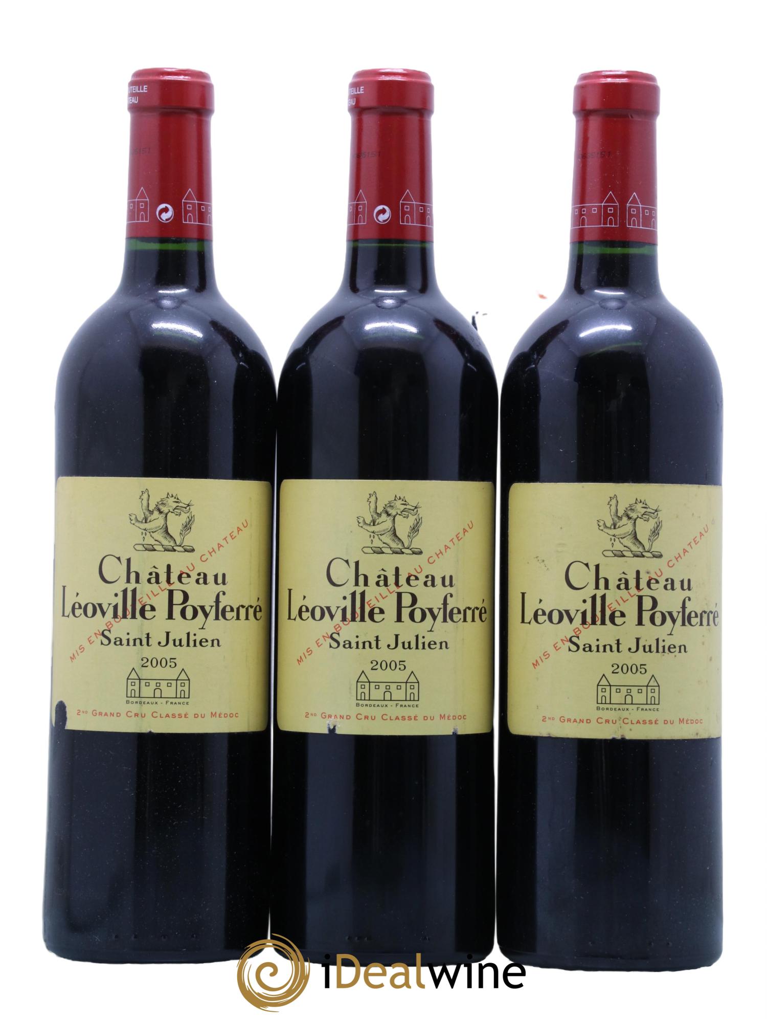 Château Léoville Poyferré 2ème Grand Cru Classé 2005 - Lot de 3 bouteilles - 0