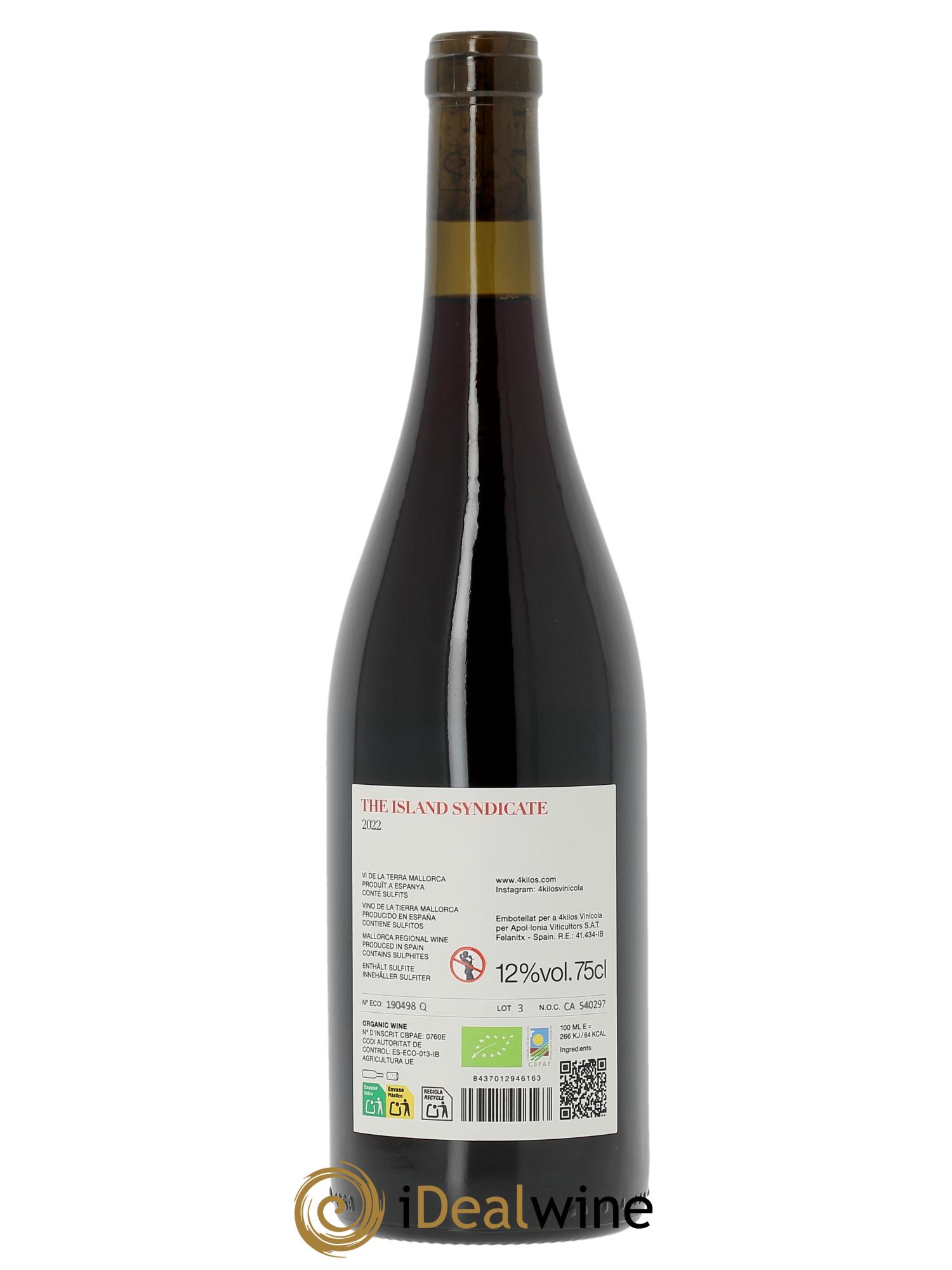 Vino de la Tierra de Mallorca The Island Syndicate 4 Kilos Vinícola  2022 - Lotto di 1 bottiglia - 1