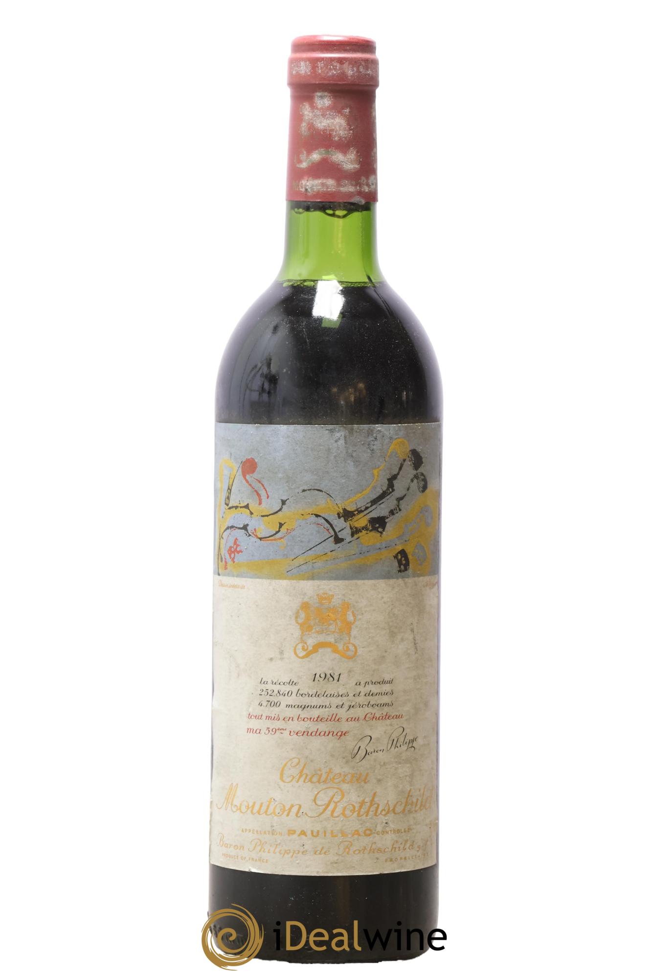 Château Mouton Rothschild 1er Grand Cru Classé 1981 - Lot de 1 bouteille - 0