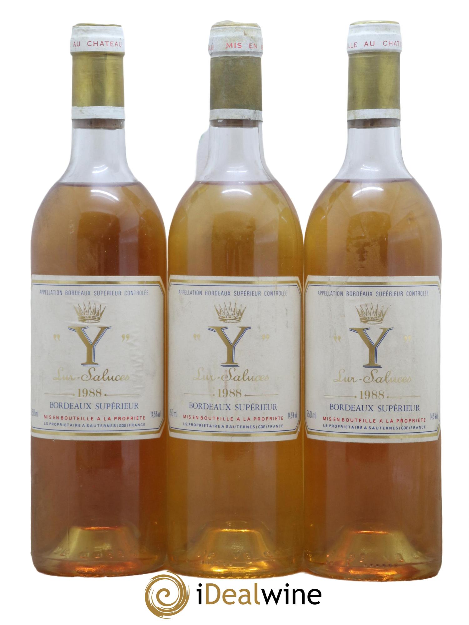 Y de Yquem 1988 - Lot de 3 bouteilles - 0