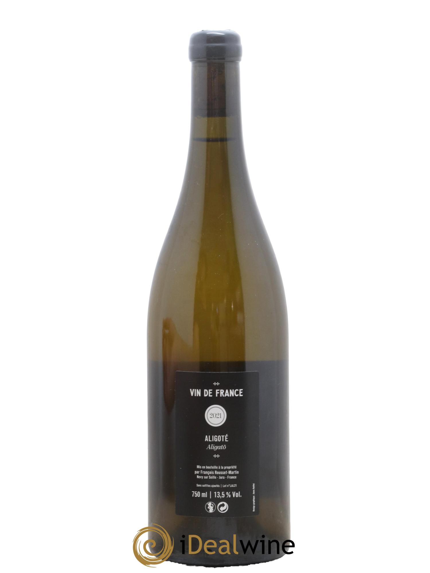 Vin de France Aligoté Aligato François Rousset Martin 2021 - Lot de 1 bouteille - 1