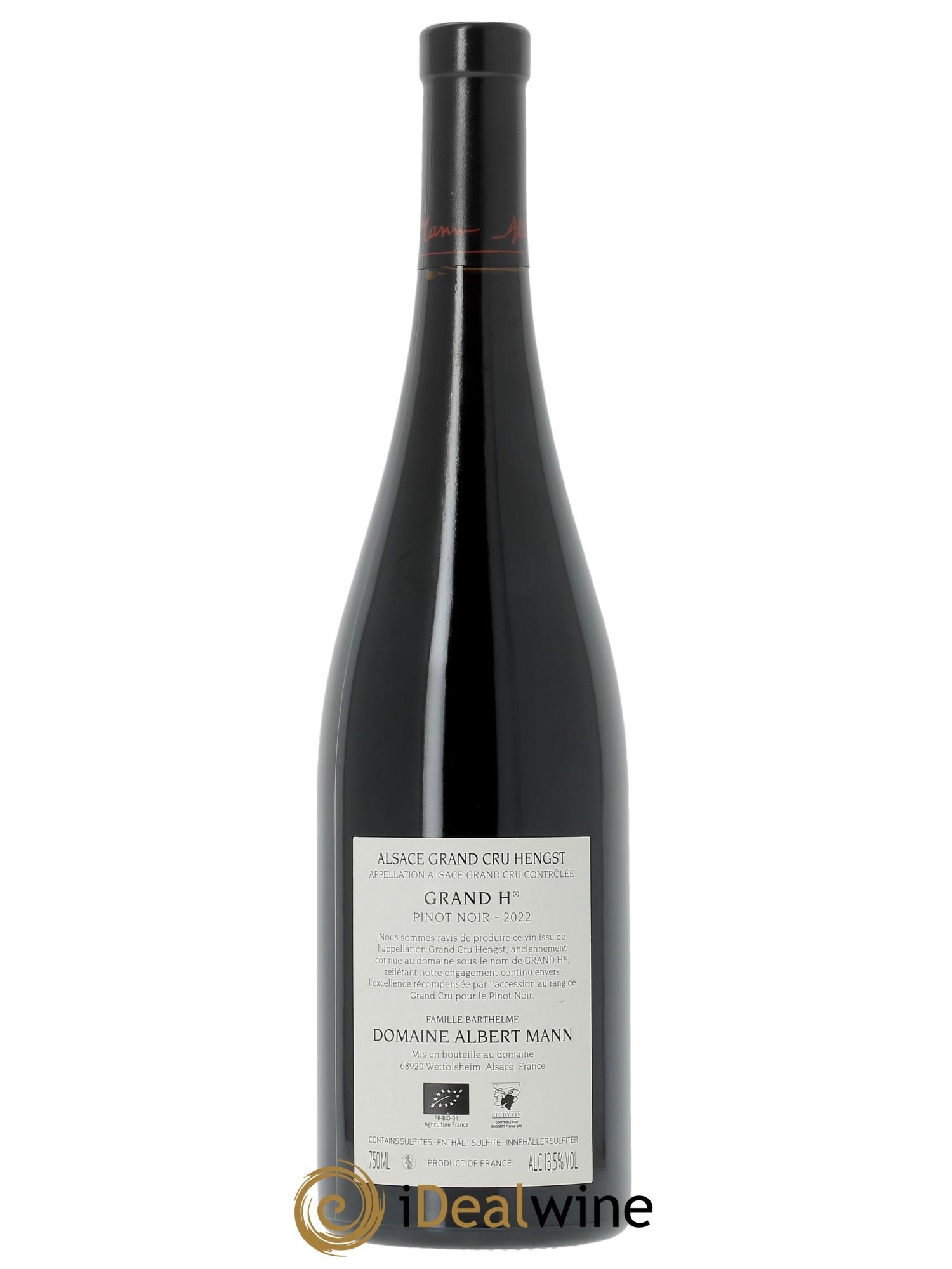 Alsace Pinot Noir Grand Cru Hengst Grand H Albert Mann 2022 - Lot de 1 bouteille - 1