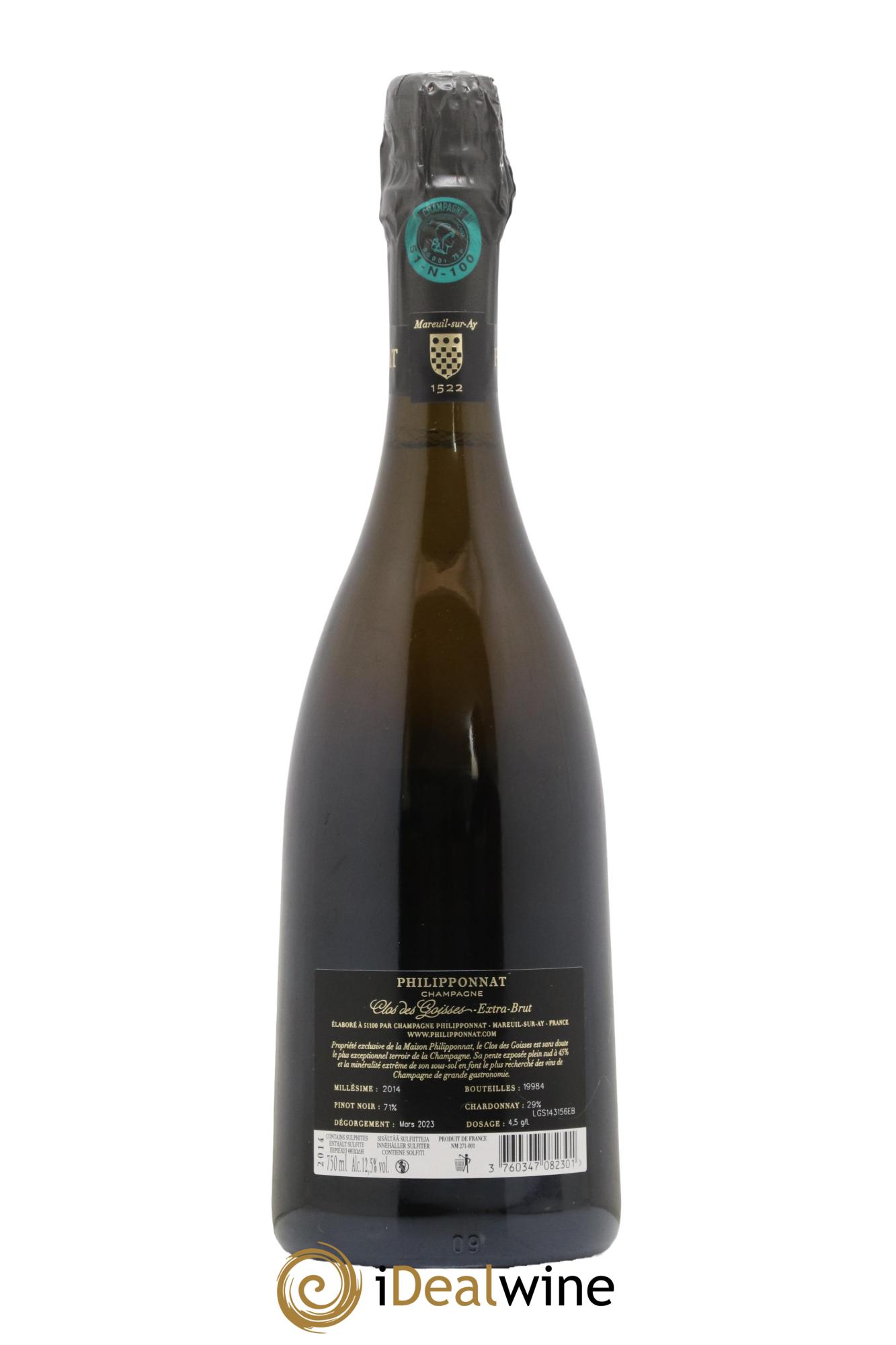 Clos des Goisses Philipponnat 2014 - Posten von 1 Flasche - 2