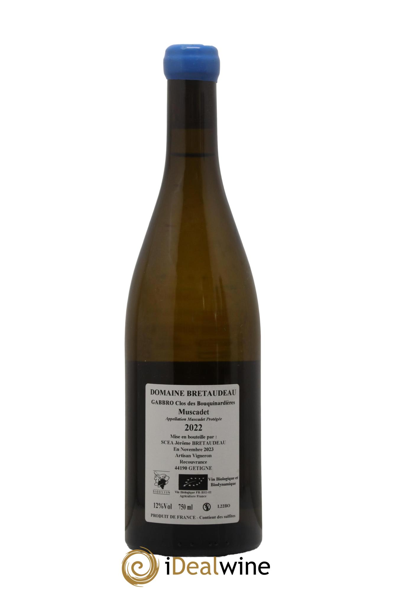Muscadet-Sèvre-et-Maine Gabbro Clos des Bouquinardières Jérôme Bretaudeau - Domaine de Bellevue 2022 - Lotto di 1 bottiglia - 1