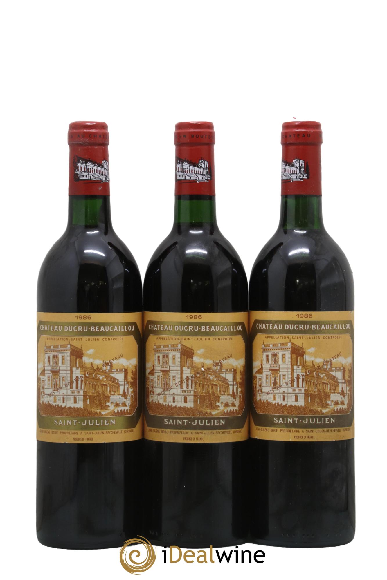 Château Ducru Beaucaillou 2ème Grand Cru Classé 1986 - Lot de 3 bouteilles - 0