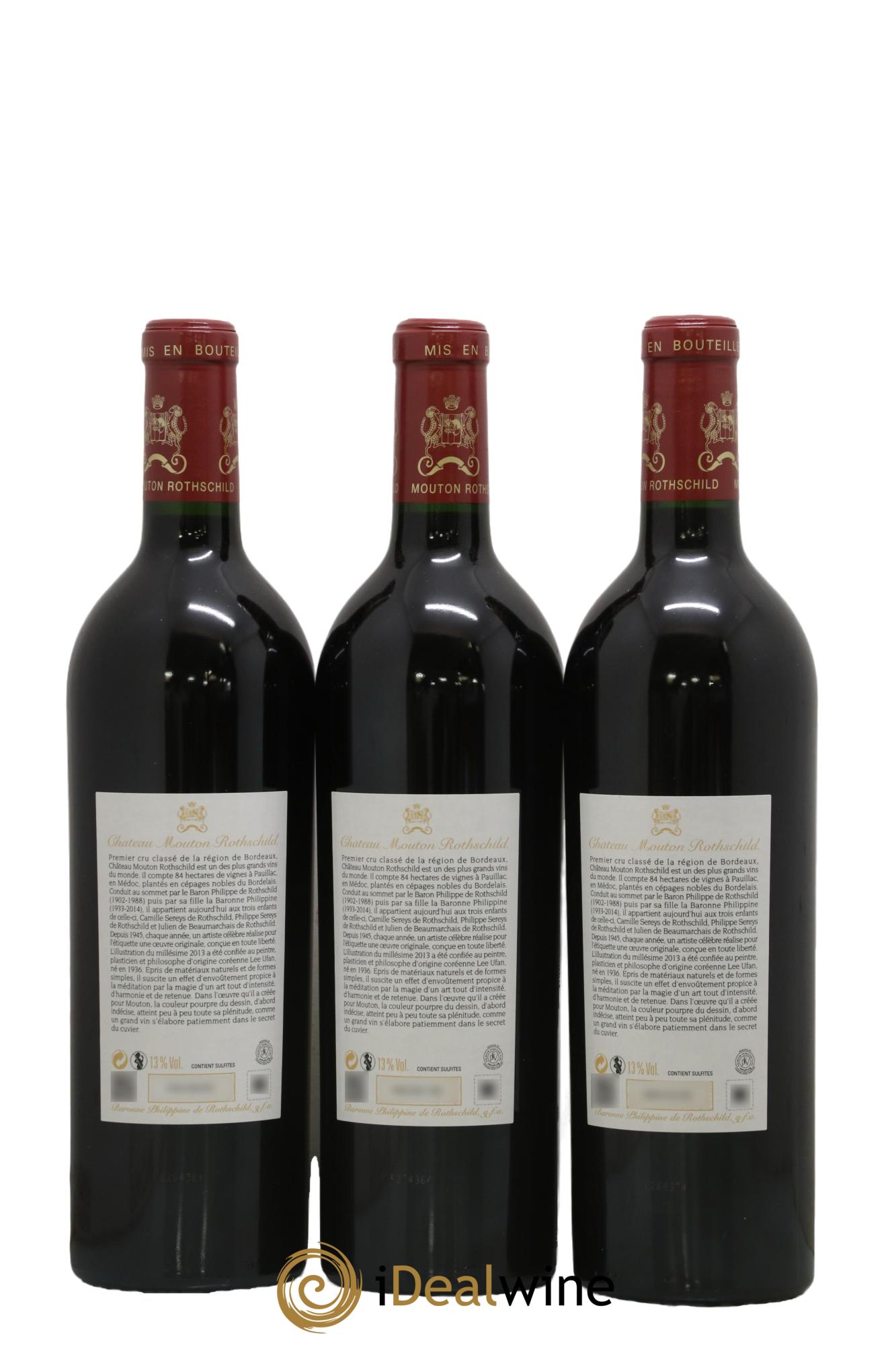 Château Mouton Rothschild 1er Grand Cru Classé 2013 - Lot of 3 bottles - 1
