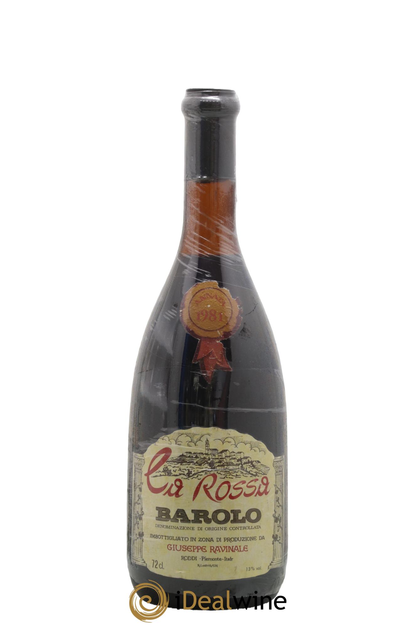 Barolo DOCG Ca Rossa Giuseppe Ravinale 1981 - Lotto di 1 bottiglia - 0