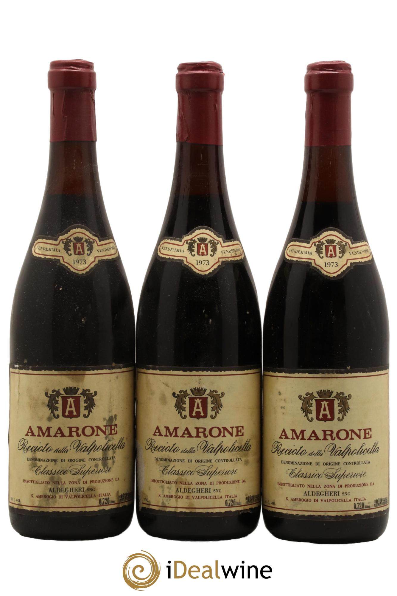 Amarone della Valpolicella DOC Recioto Aldegheri 1973 - Lot de 3 bouteilles - 0