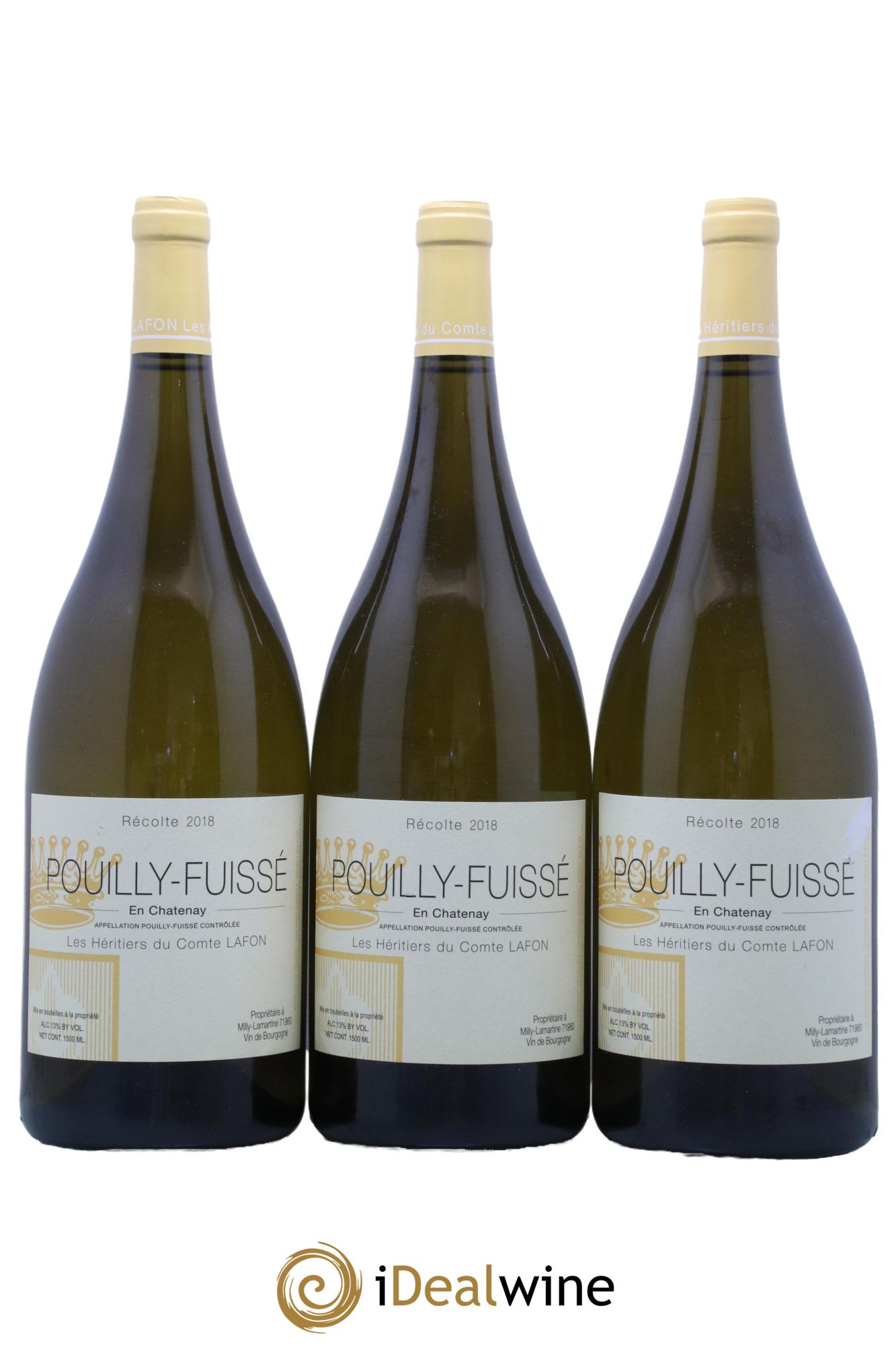 Pouilly-Fuissé En Chatenay Heritiers du Comte Lafon 2018 - Lot de 3 magnums - 0