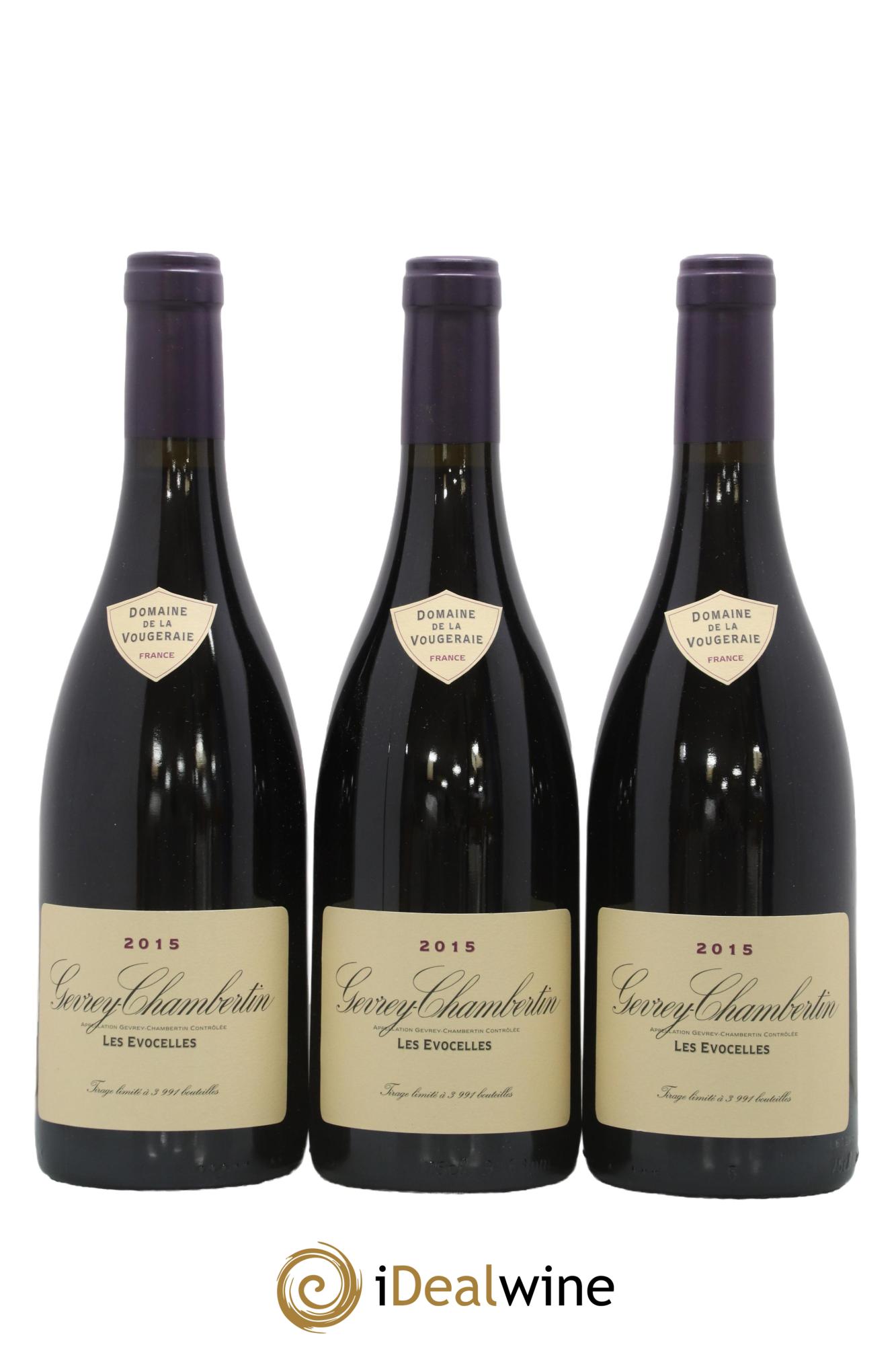 Gevrey-Chambertin Les Evocelles La Vougeraie 2015 - Lot de 3 bouteilles - 0