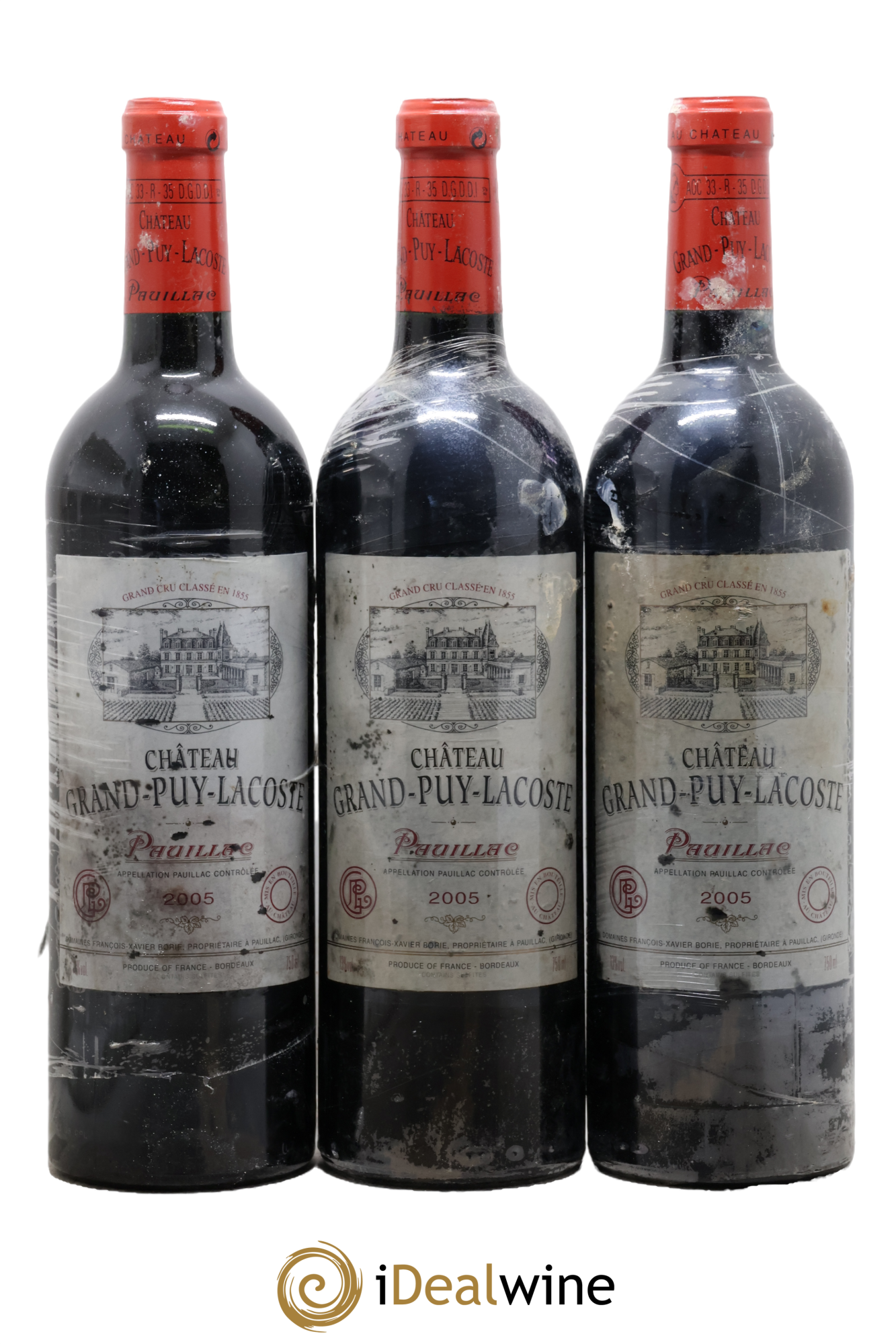 Château Grand Puy Lacoste 5ème Grand Cru Classé 2005 - Lot of 3 bottles - 0