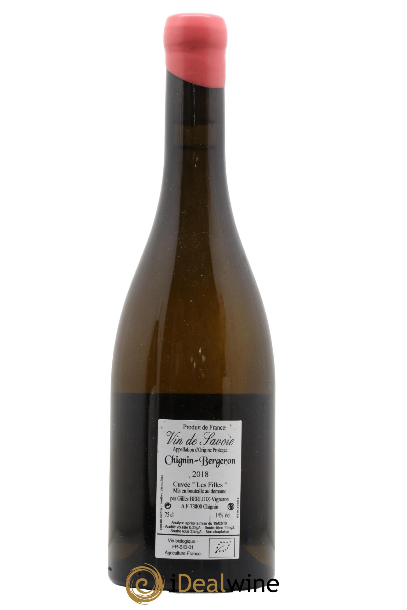 Vin de Savoie Chignin-Bergeron Les Filles Gilles Berlioz 2018 - Posten von 1 Flasche - 1