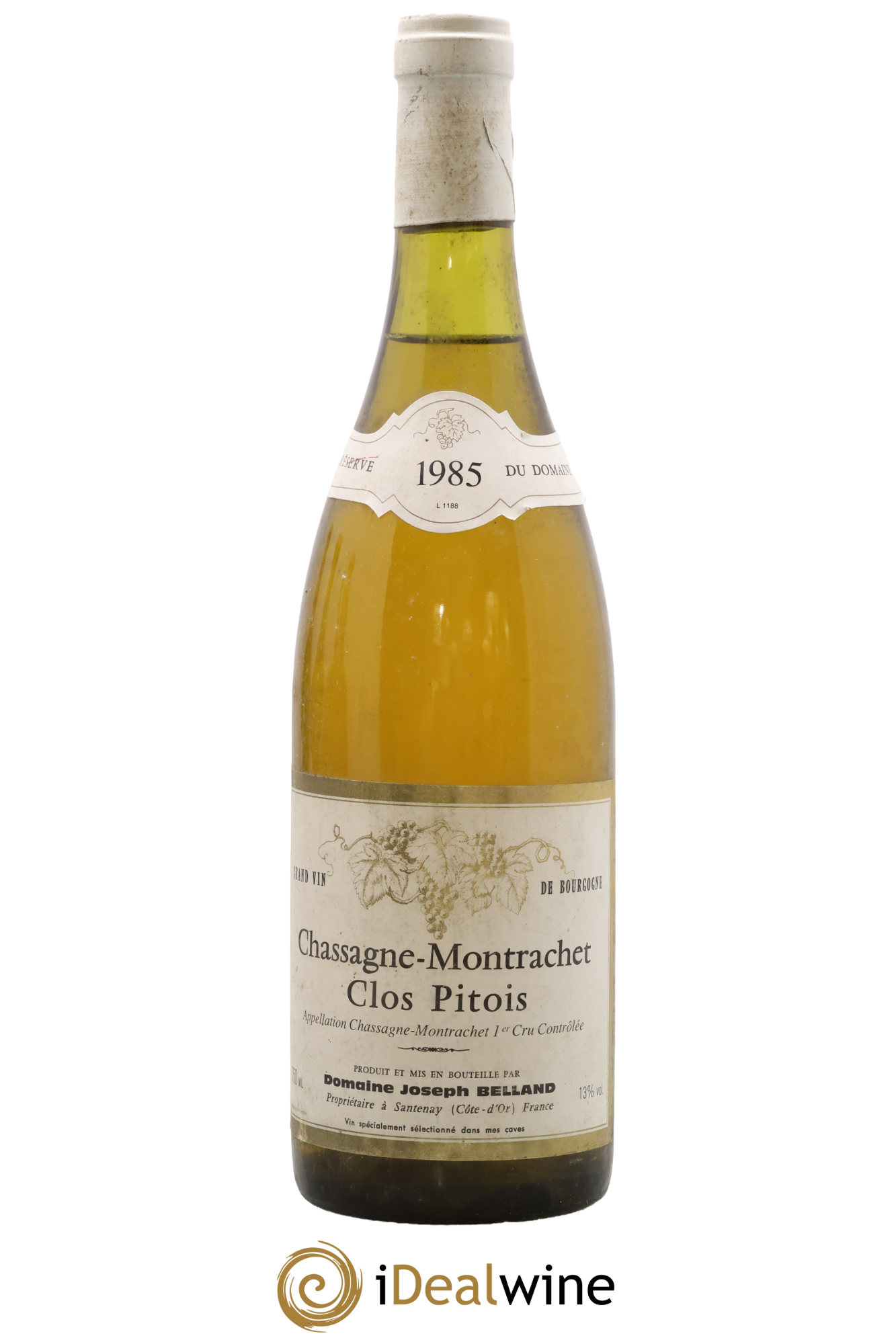 Chassagne-Montrachet 1er Cru Clos Pitois Joseph Belland 1985 - Lot de 1 bouteille - 0