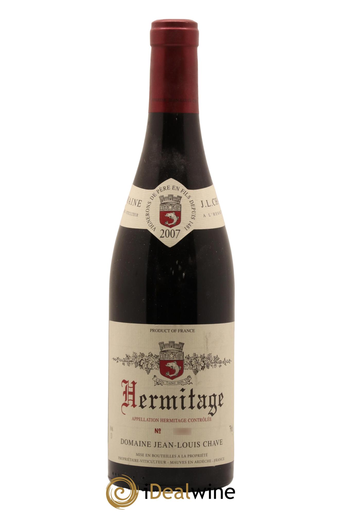 Hermitage Jean-Louis Chave 2007 - Posten von 1 Flasche - 0