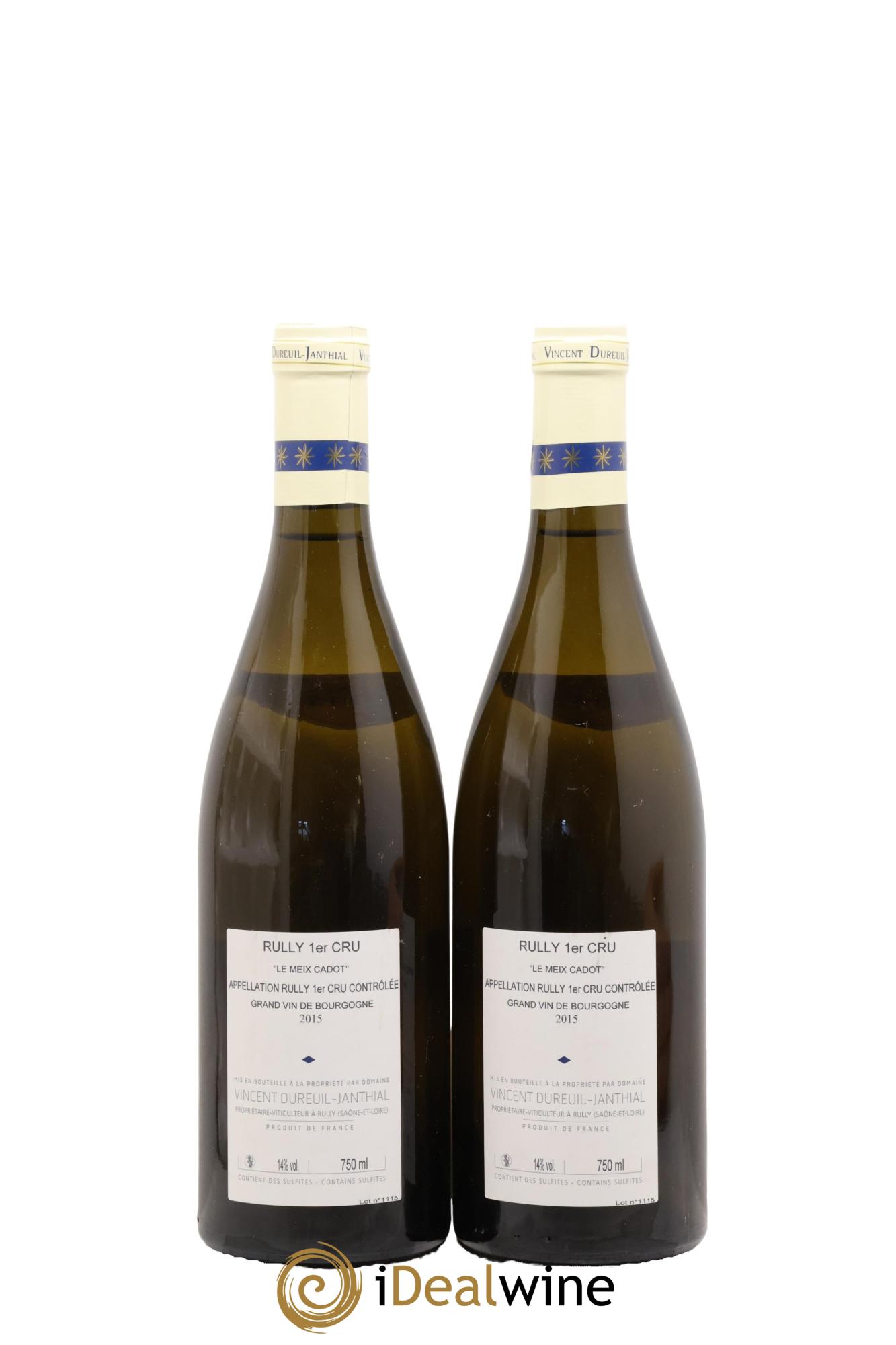 Rully 1er Cru Le Meix Cadot Vieilles Vignes Vincent Dureuil-Janthial 2015 - Lotto di 2 bottiglie - 1