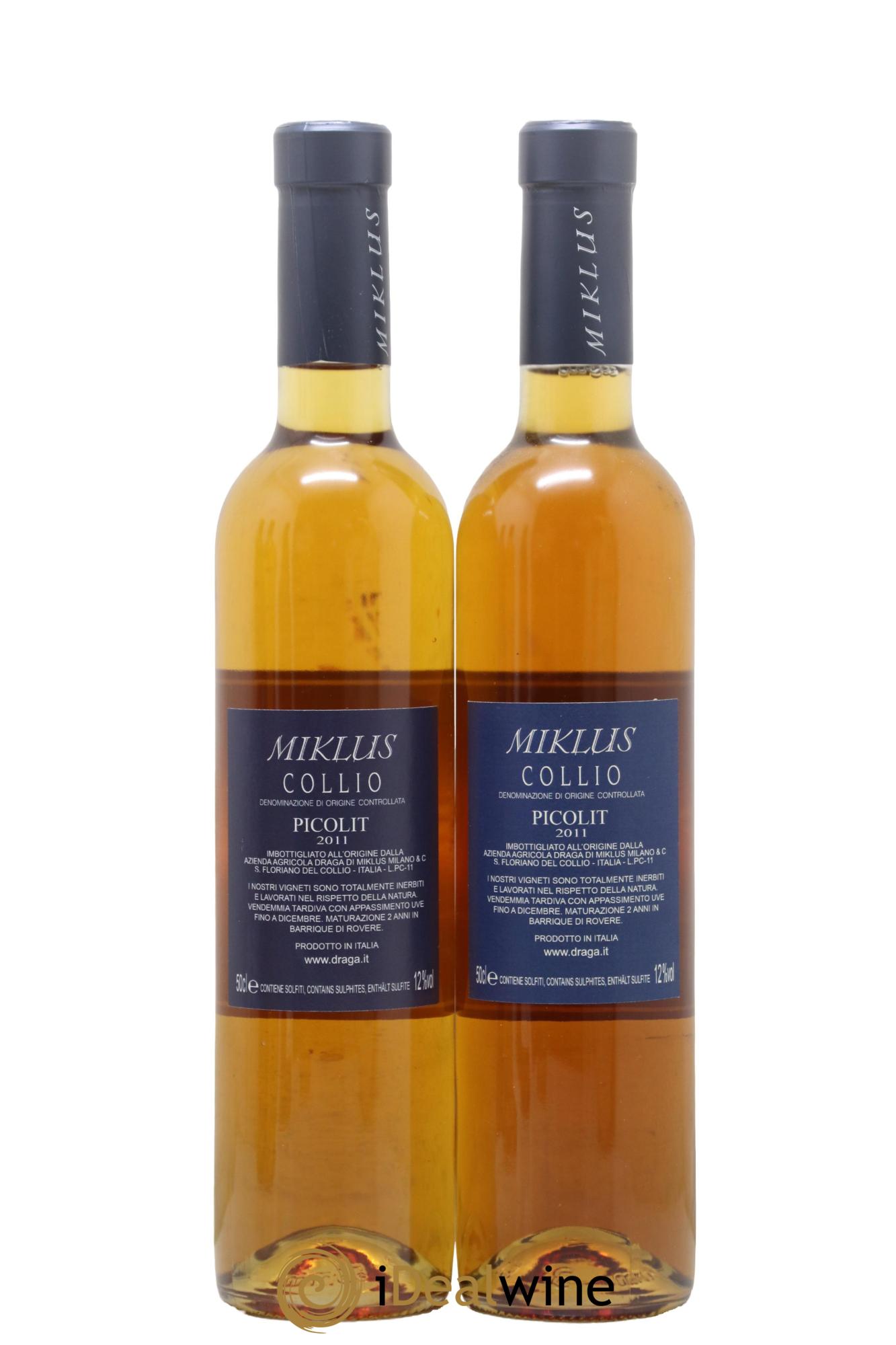 Italie Collio DOC Picolit Azienda Agricola Graga Miklus 2011 - Lotto di 2 formati 50cl - 1