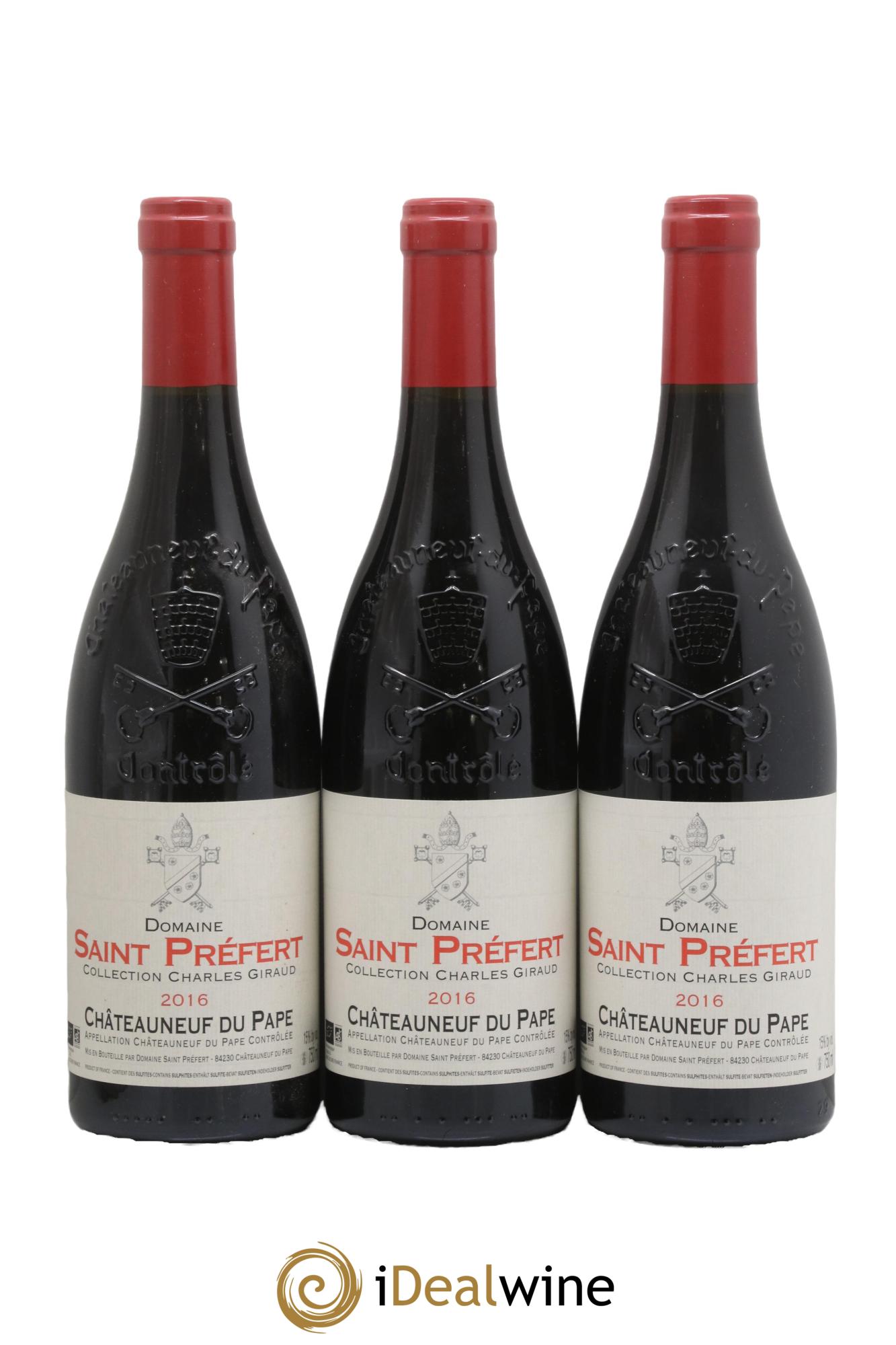 Châteauneuf-du-Pape Collection Charles Giraud Domaine Saint-Préfert 2016 - Posten von 3 Flaschen - 0