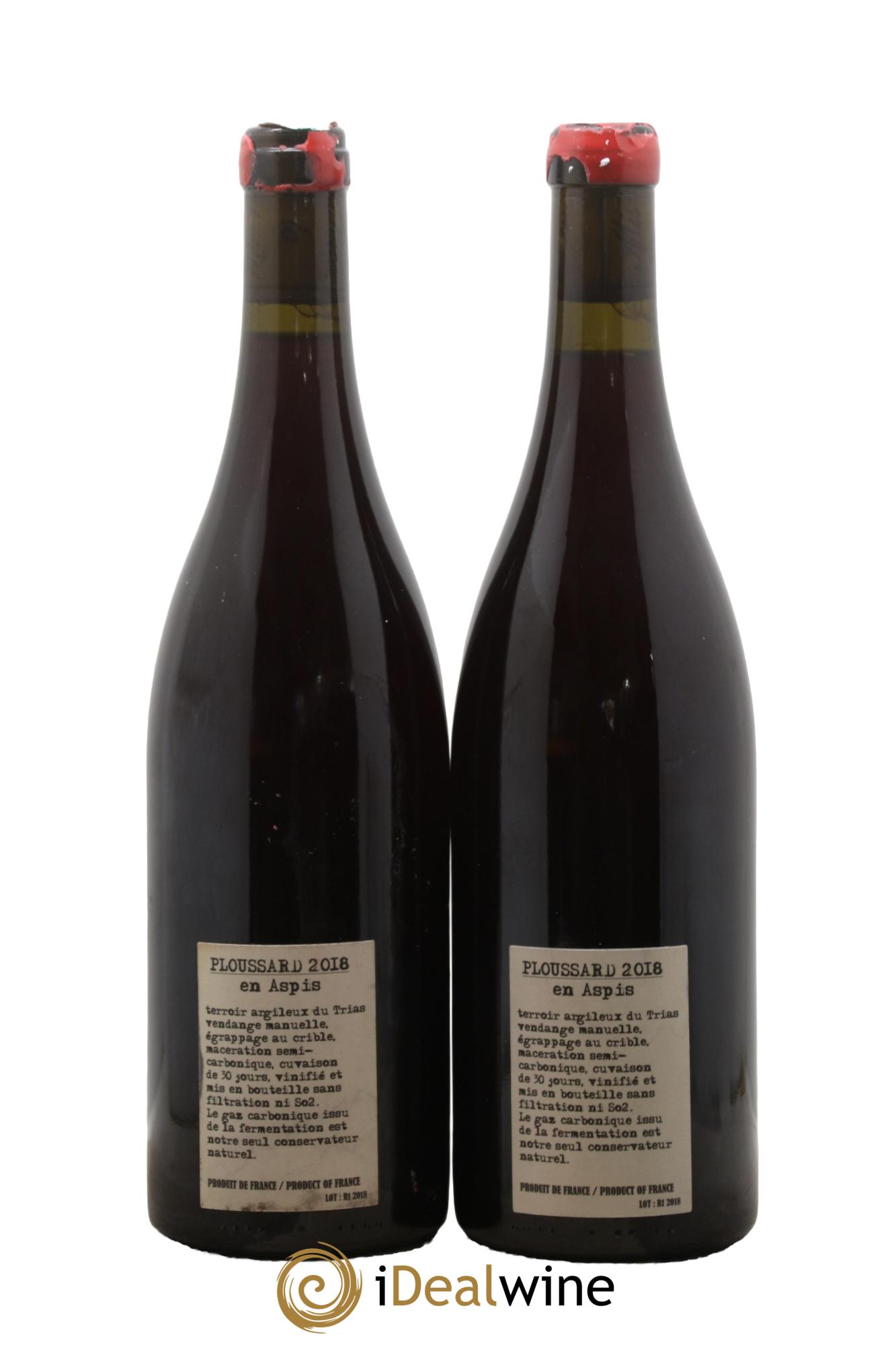 Arbois-Pupillin Ploussard En Aspis Adeline Houillon & Renaud Bruyère 2018 - Lotto di 2 bottiglie - 1
