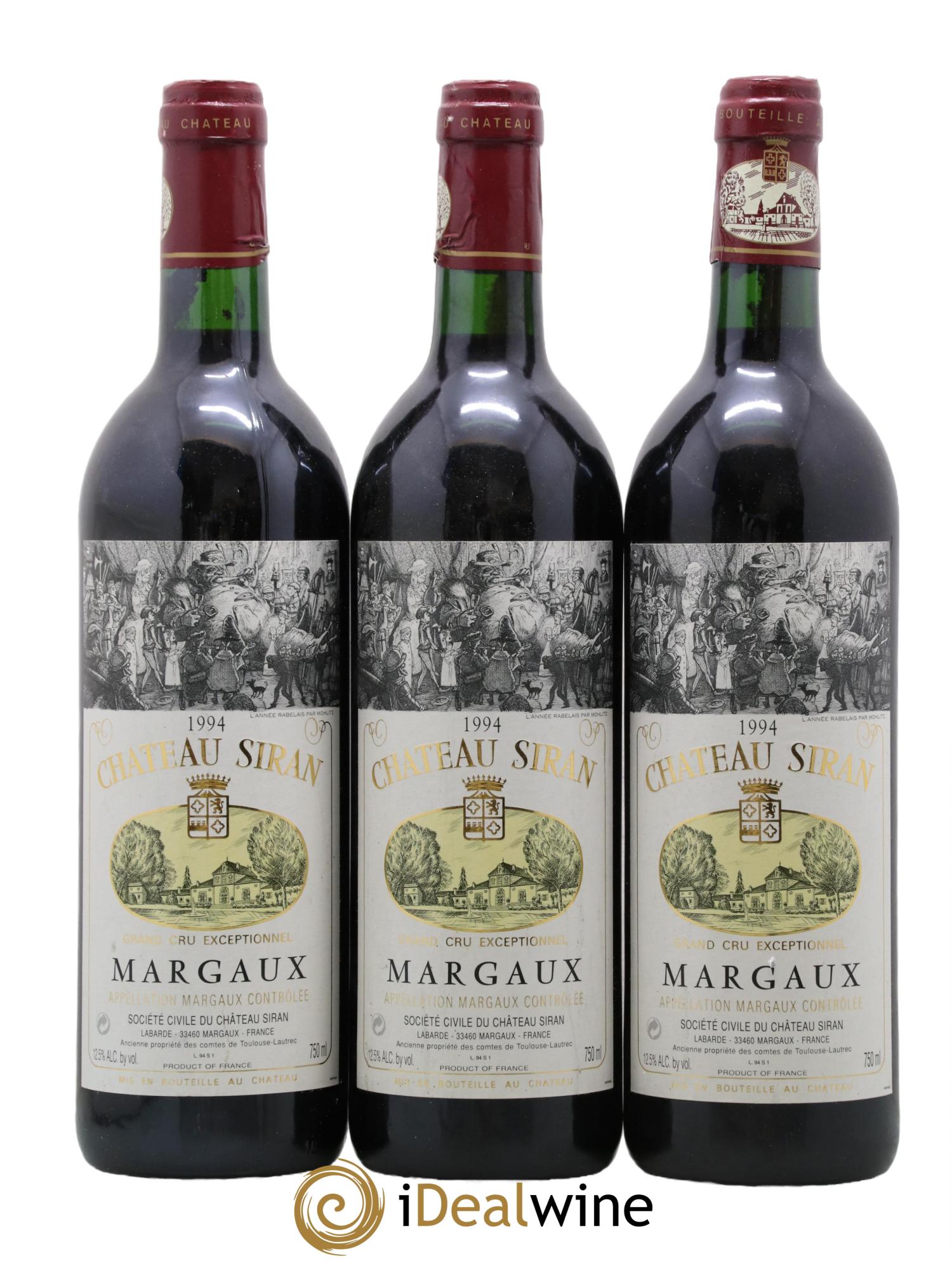 Château Siran 1994 - Lot de 3 bouteilles - 0