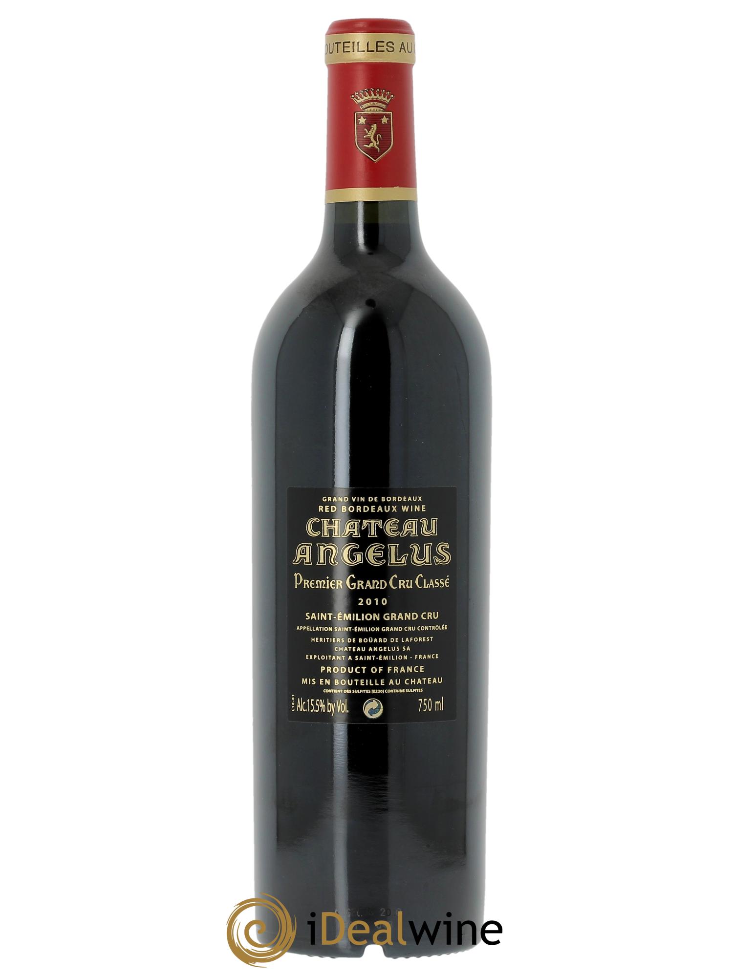 Château Angélus 1er Grand Cru Classé A (Original-holzkiste ab 12 ST) 2010 - Posten von 1 Flasche - 1