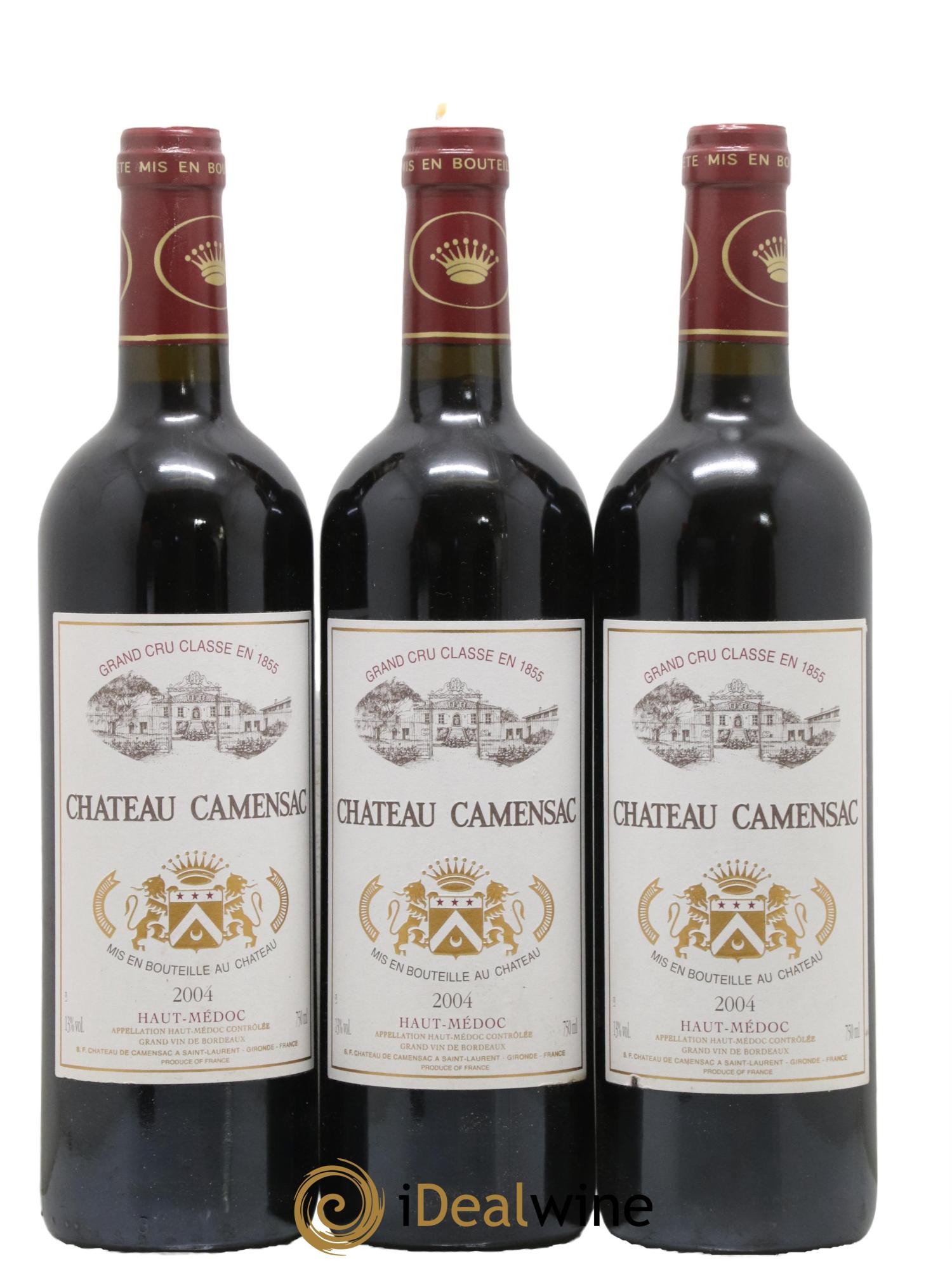 Château Camensac 5ème Grand Cru Classé 2004 - Lot de 3 bouteilles - 0