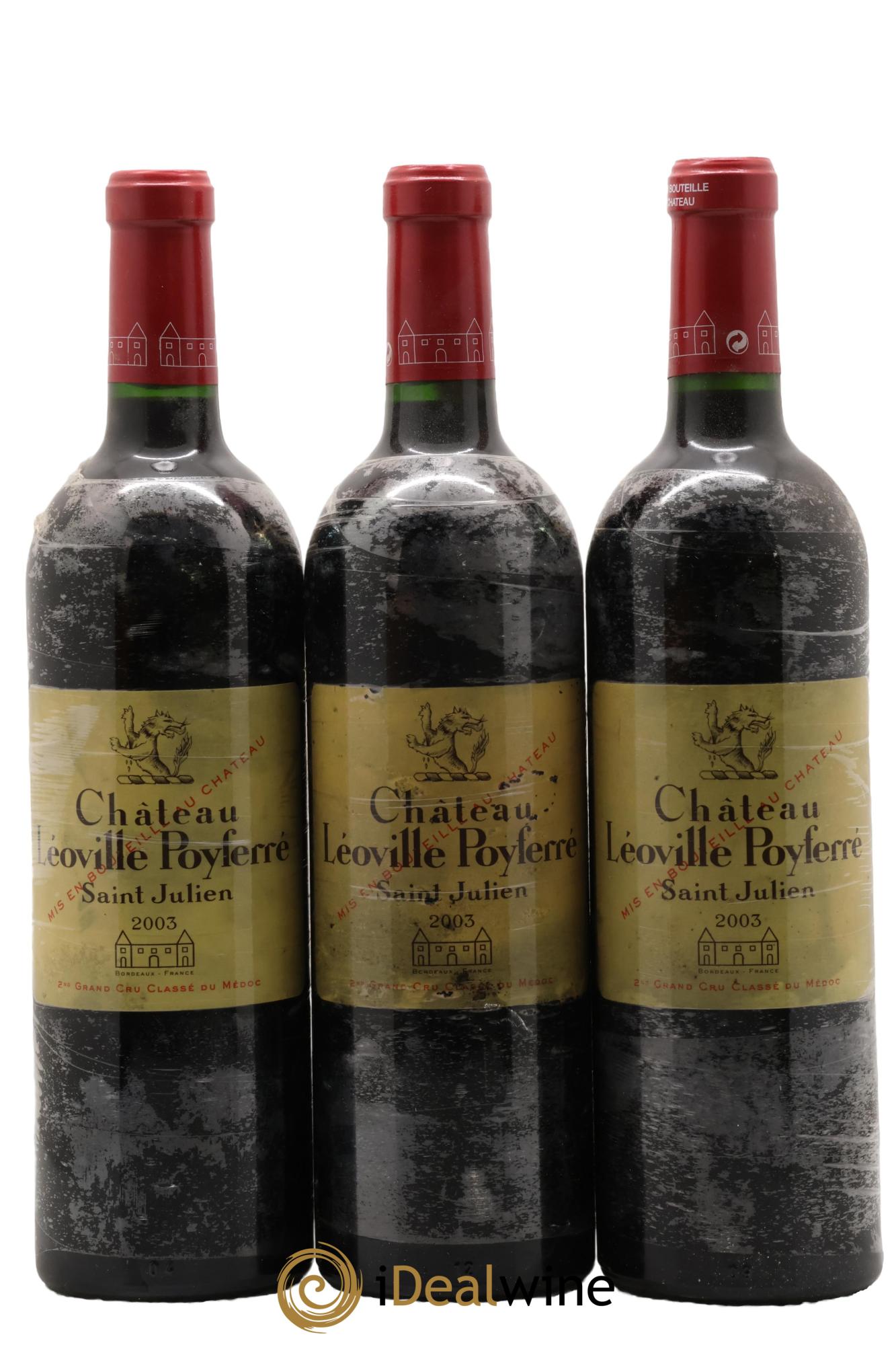 Château Léoville Poyferré 2ème Grand Cru Classé 2003 - Posten von 3 Flaschen - 0
