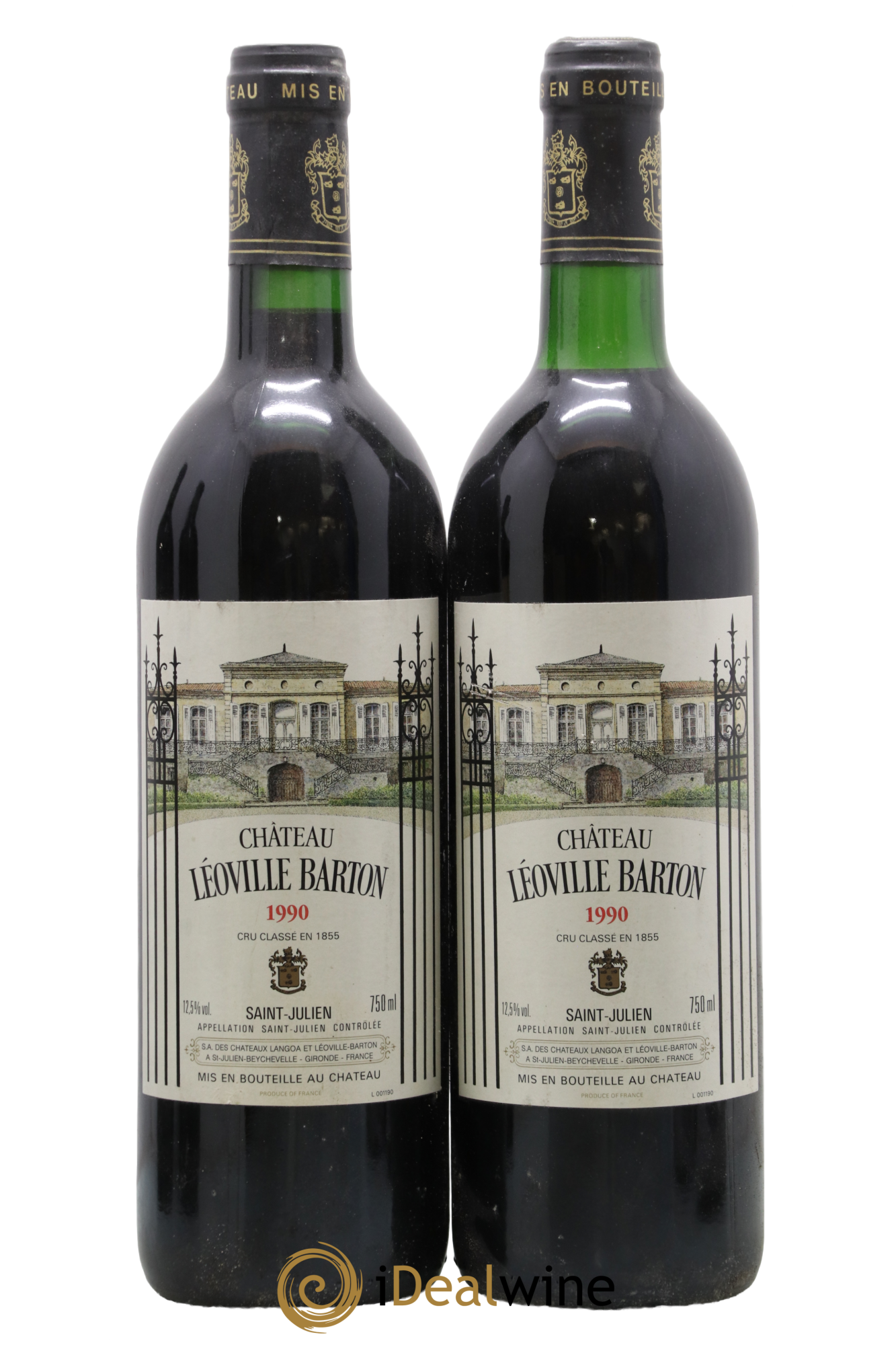 Château Léoville Barton 2ème Grand Cru Classé 1990 - Lot de 2 bouteilles - 0