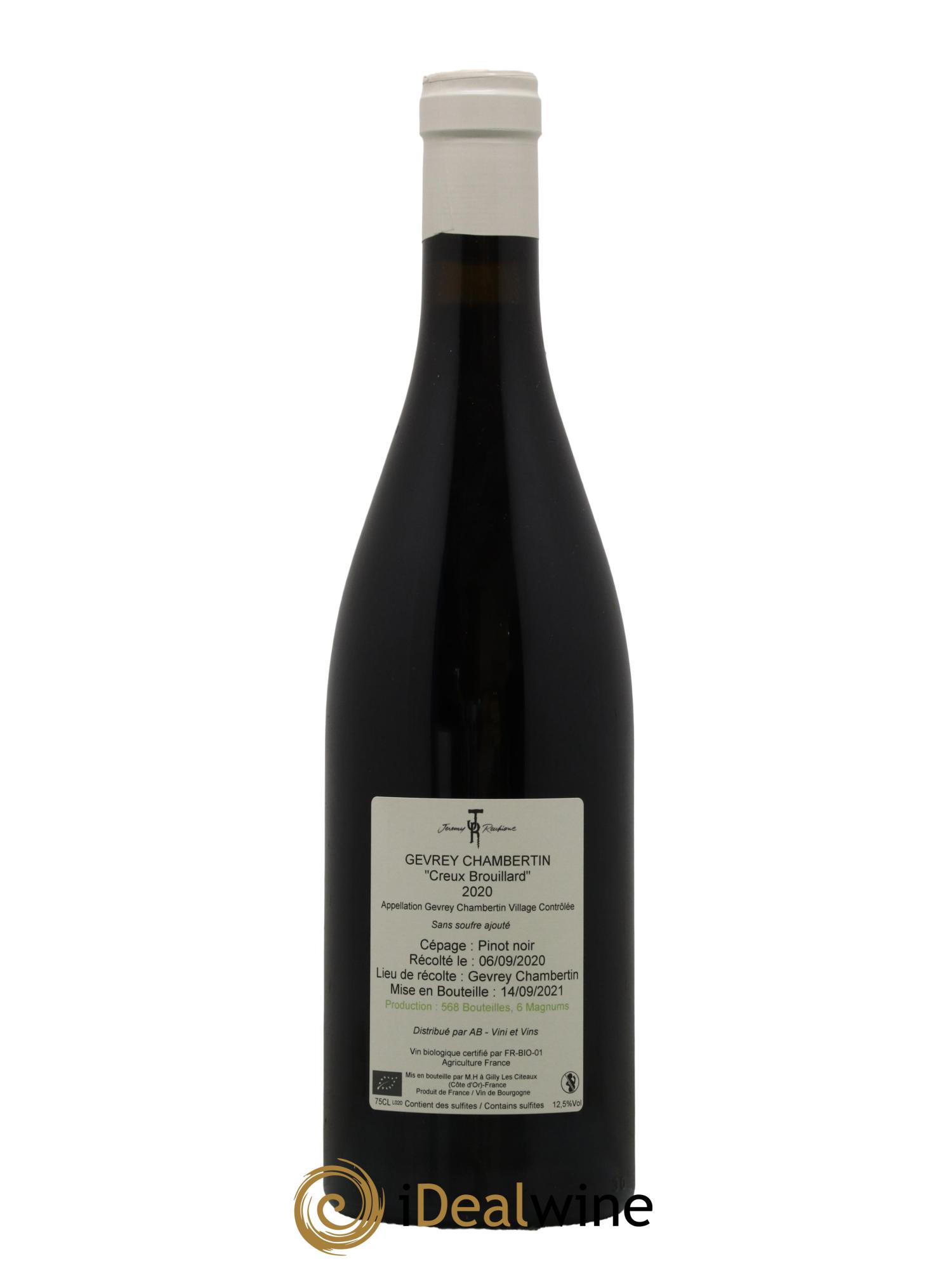 Gevrey-Chambertin Creux Brouillard Jérémy Recchione 2020 - Lot de 1 bouteille - 1