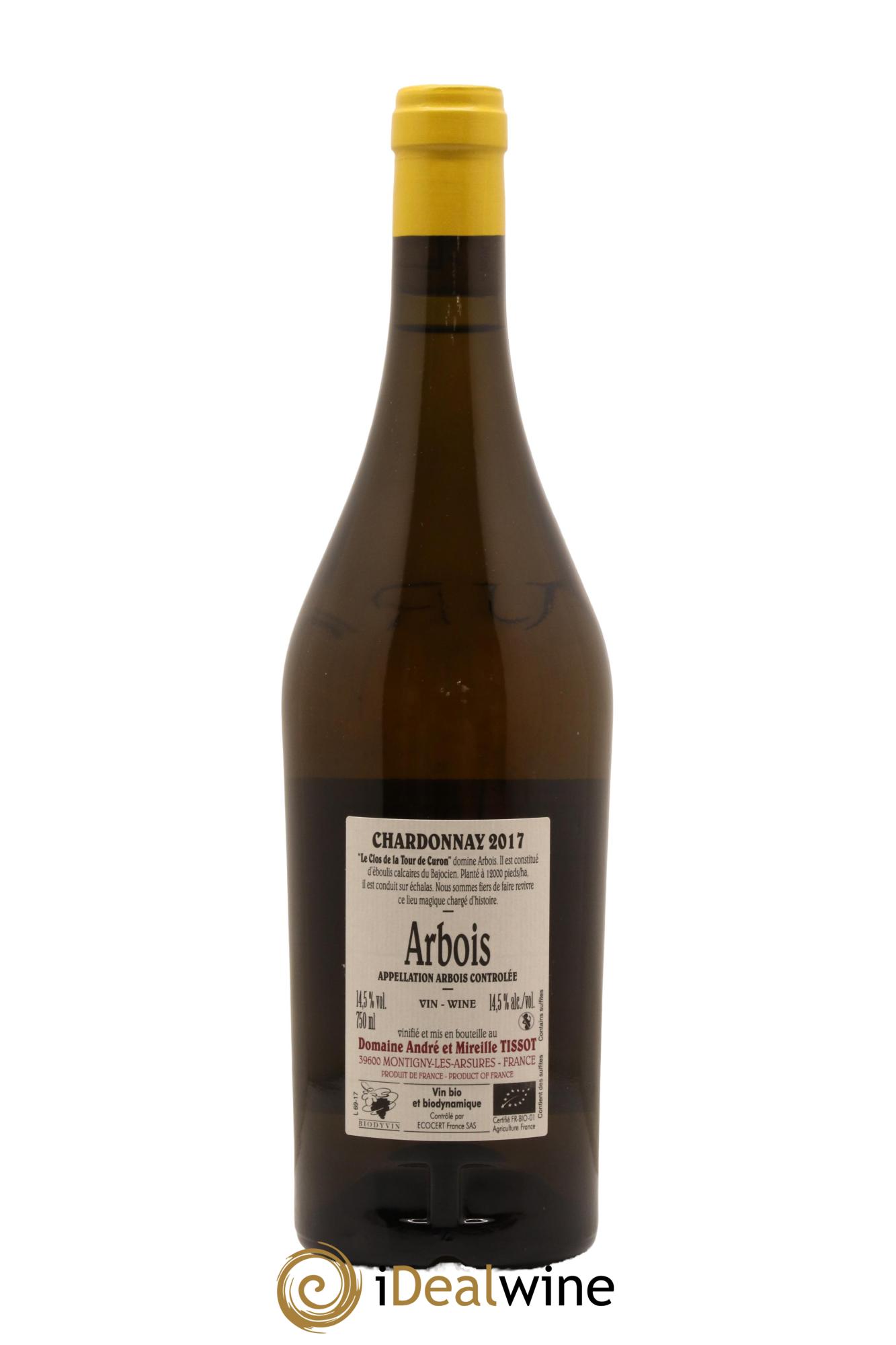 Arbois Chardonnay Le Clos de la Tour de Curon Bénédicte et Stéphane Tissot 2017 - Lot de 1 bouteille - 1