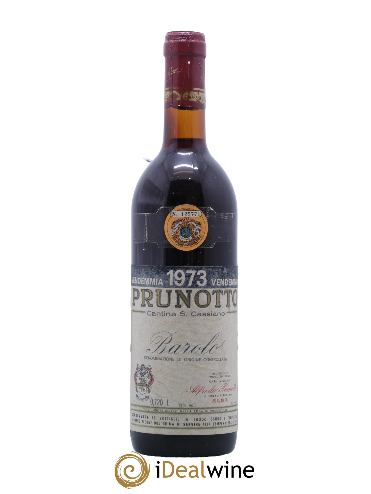 Barolo Prunotto 1973 - Posten von 1 Flasche - 0