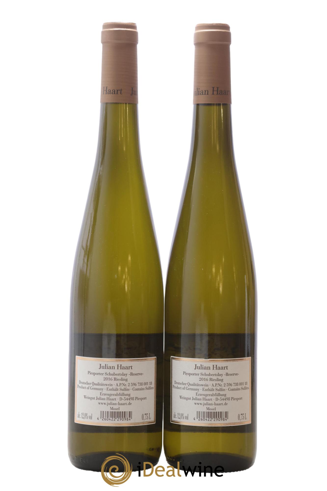 Allemagne Riesling Schuberslay Reserve Julian Haart 2016 - Lot of 2 bottles - 1