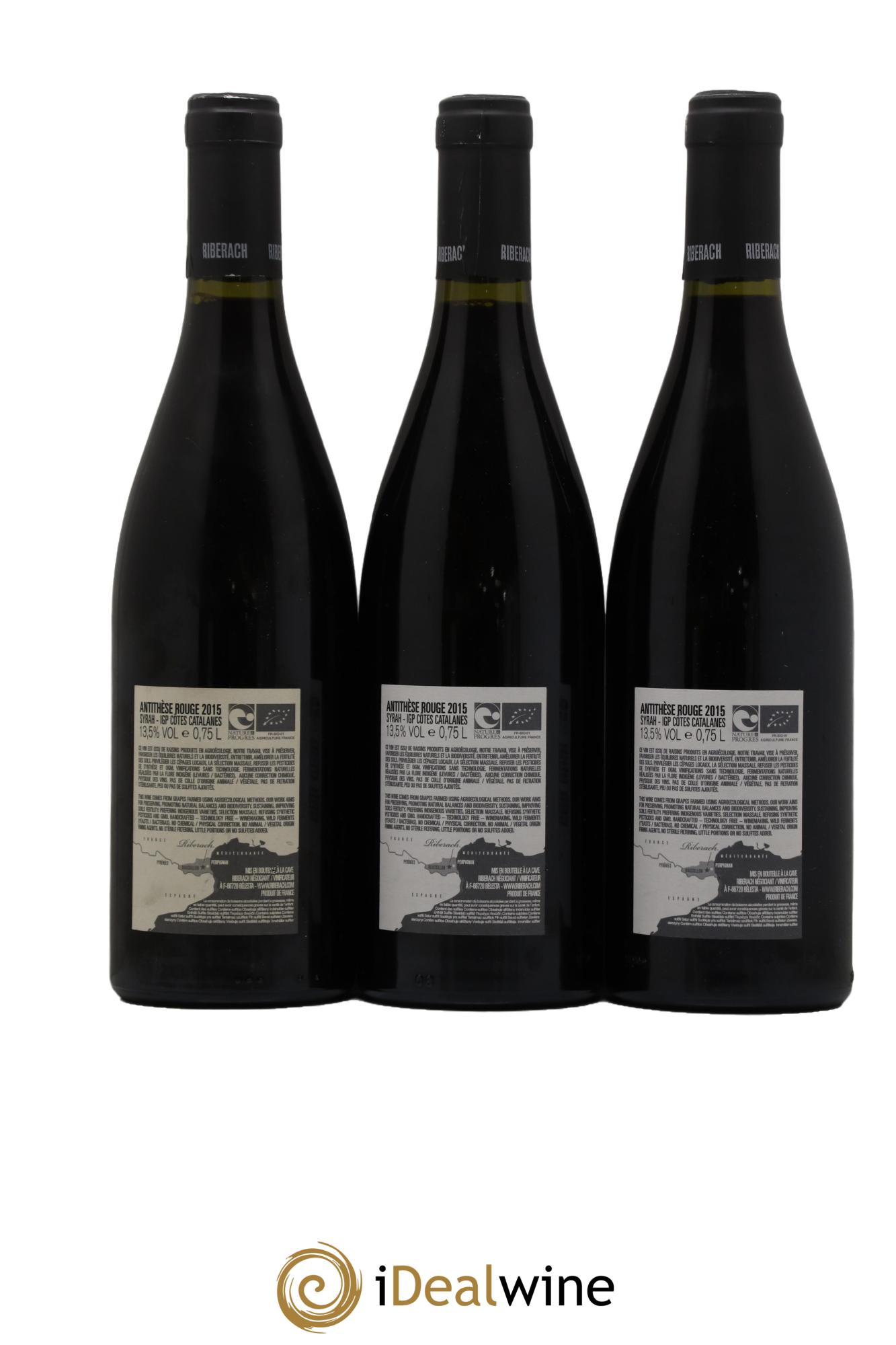 Côtes Catalanes (VDP des Côtes Catalanes) Antithese Domaine Riberach 2015 - Lot de 3 bouteilles - 1