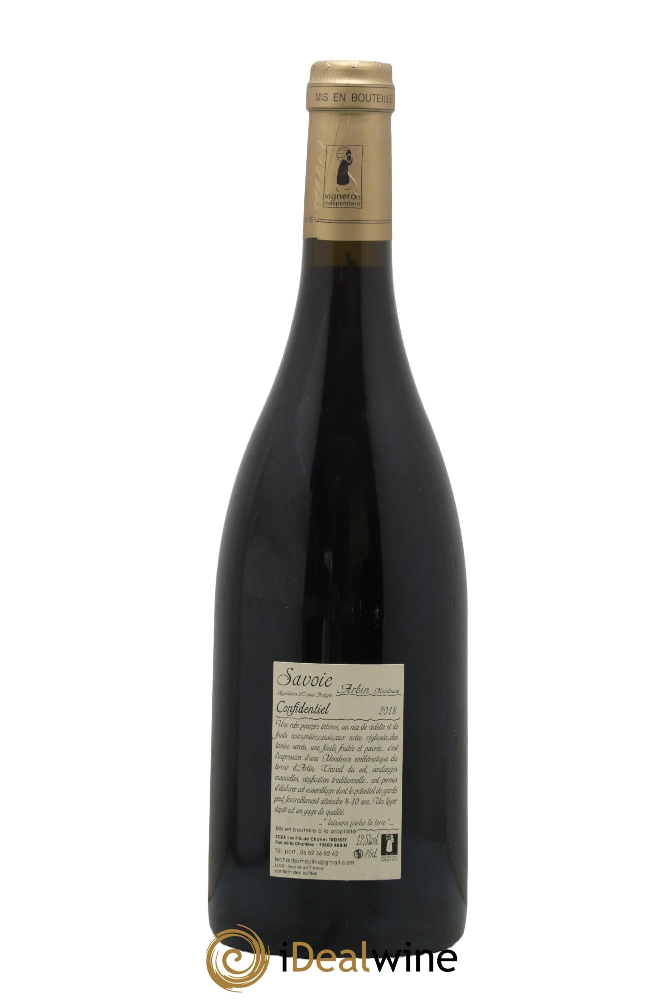 Vin de Savoie Arbin Mondeuse Confidentiel Trosset 2018 - Posten von 1 Flasche - 1