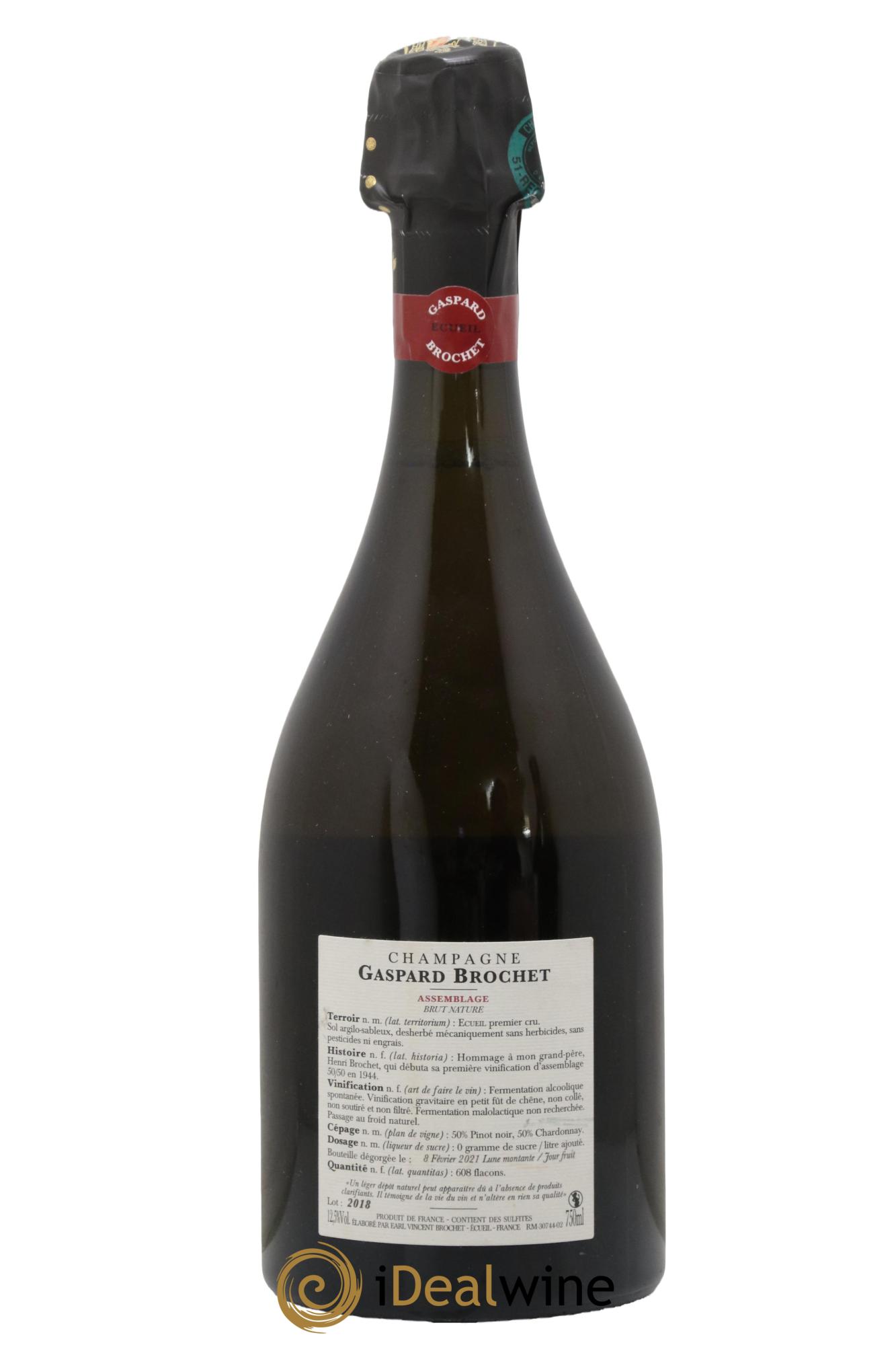Brut Nature Assemblage Pn + Ch Gaspard Brochet 2018 - Lot de 1 bouteille - 1