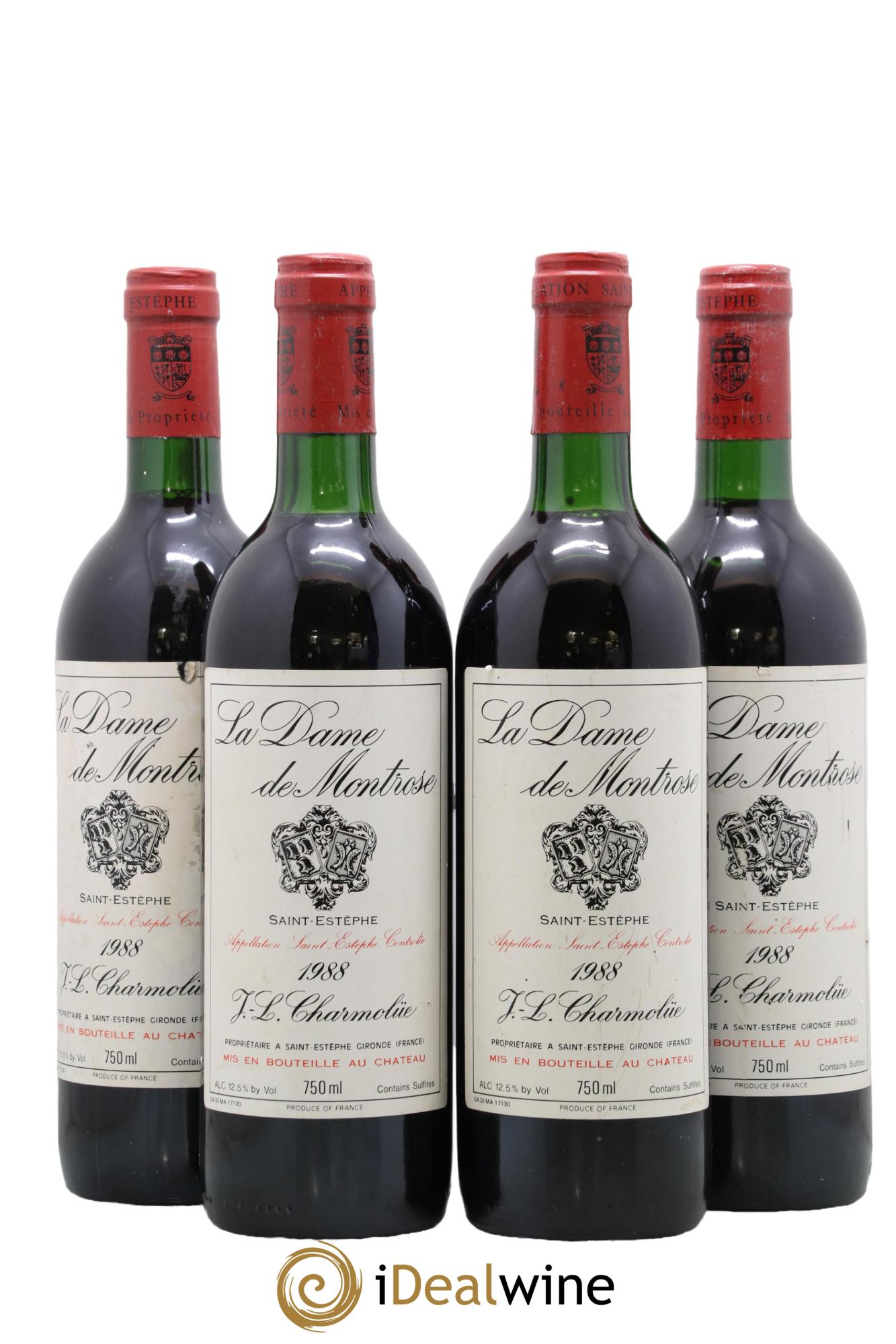 La Dame de Montrose Second Vin 1988 - Lot de 4 bouteilles - 0