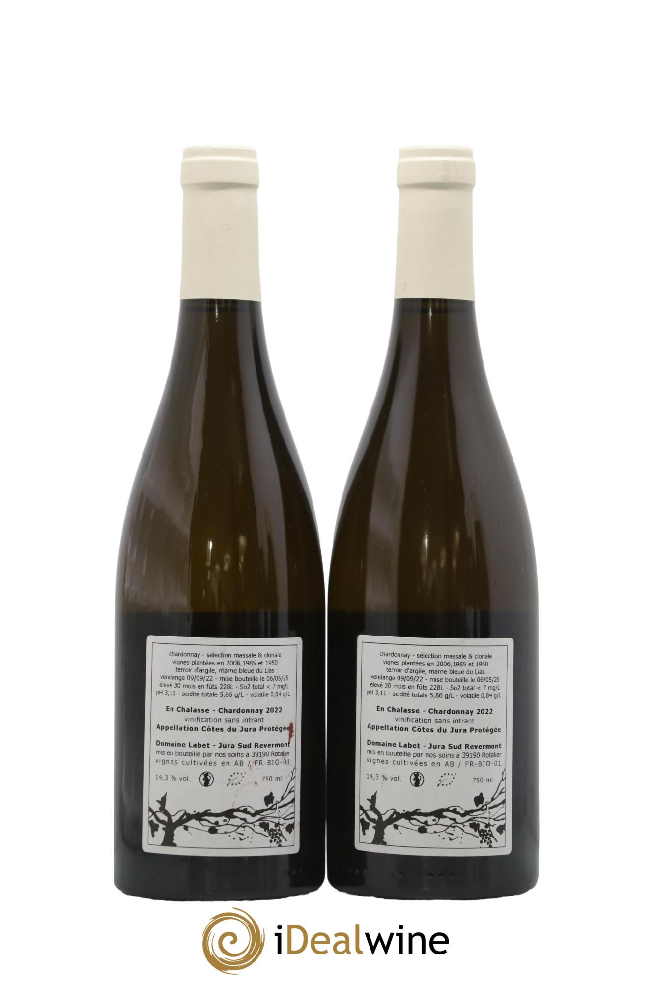 Côtes du Jura Chardonnay En Chalasse Romain - Julien  - Charline Labet 2022 - Lotto di 2 bottiglie - 1