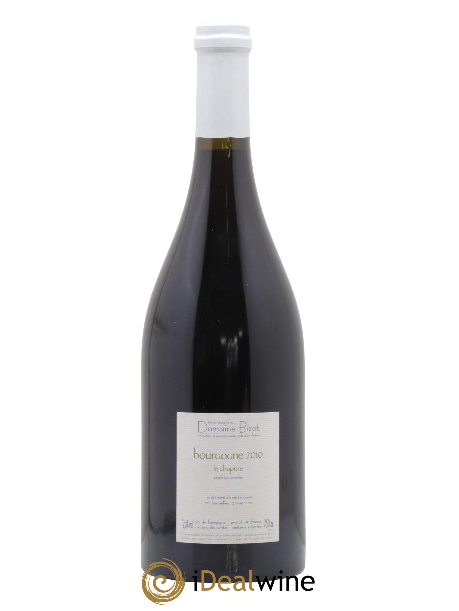 Bourgogne Le Chapitre Bizot (Domaine) 2010 - Lotto di 1 bottiglia - 1