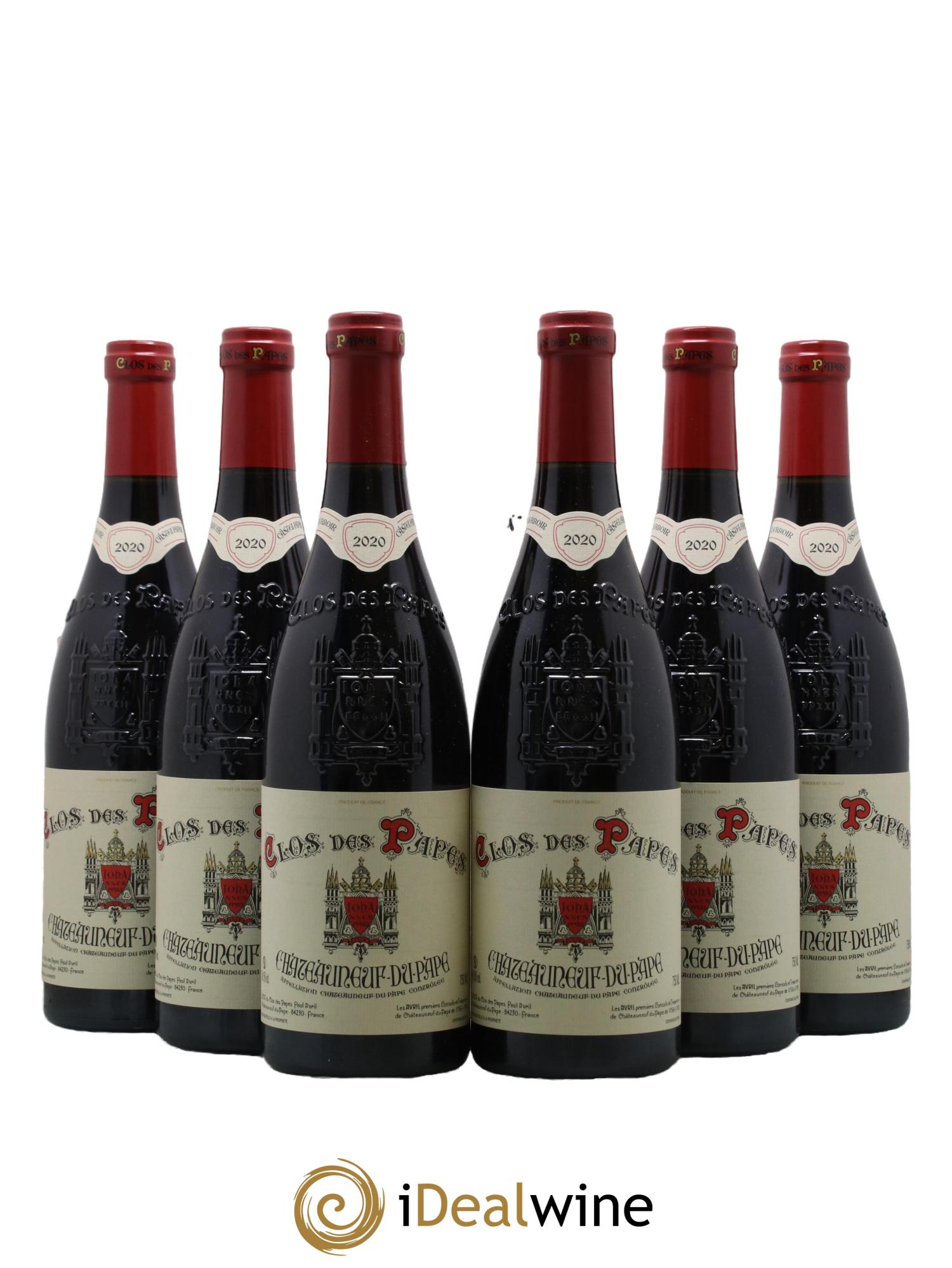 Châteauneuf-du-Pape Clos des Papes - Paul Avril 2020 - Lot de 6 bouteilles - 0