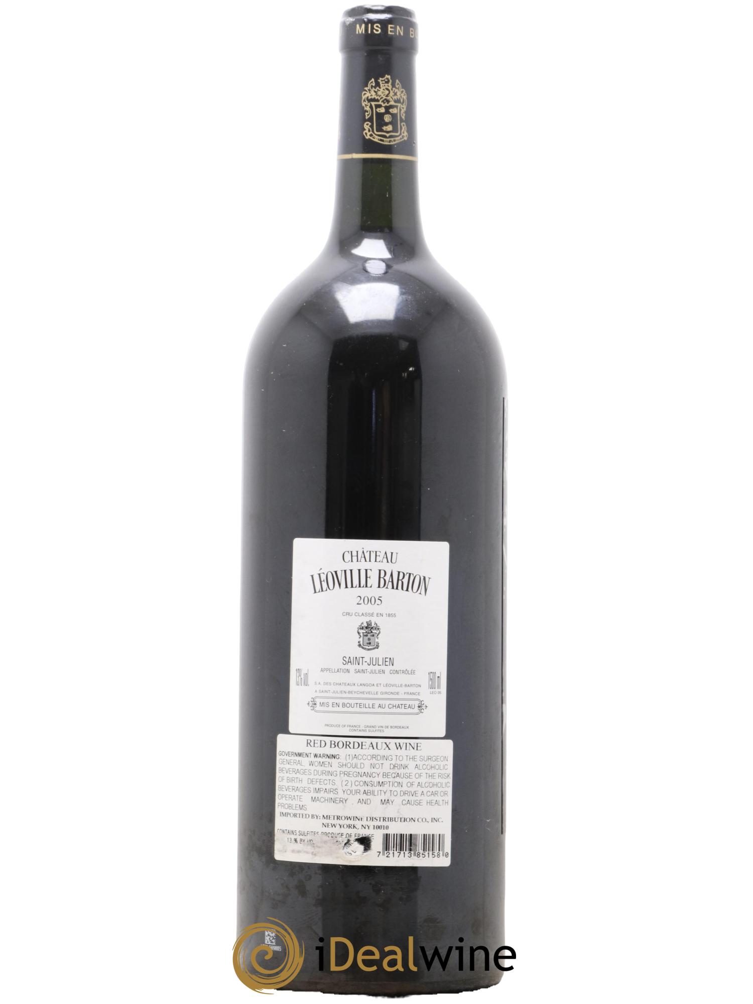 Château Léoville Barton 2ème Grand Cru Classé 2005 - Lot de 1 magnum - 1