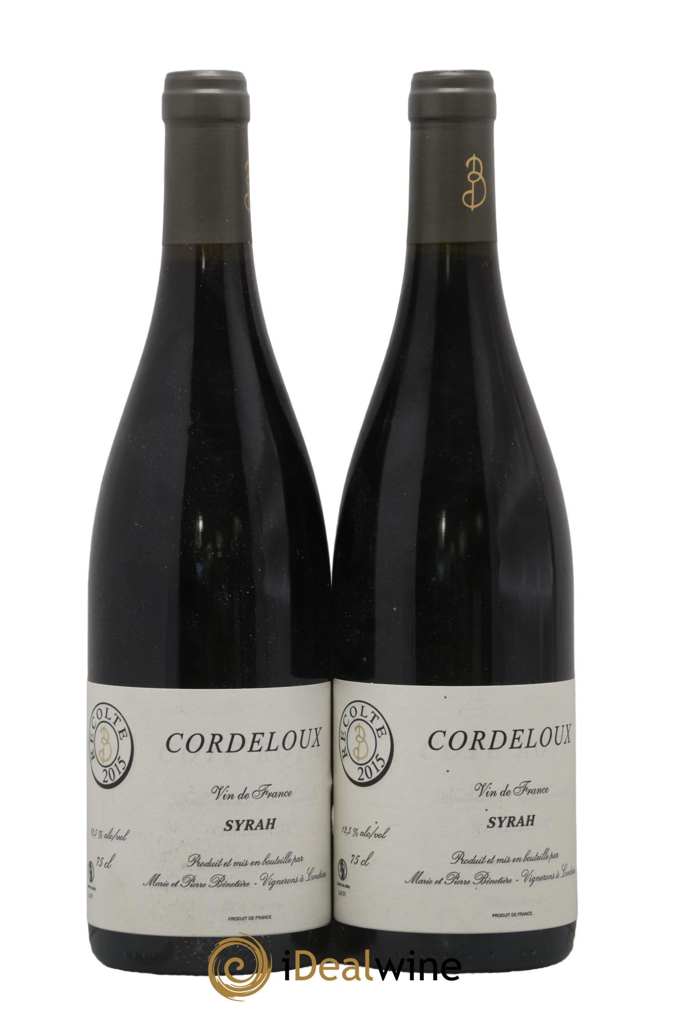 Vin de France Syrah Cordeloux Marie et Pierre Bénetière (Domaine) 2015 - Lot de 2 bouteilles - 0