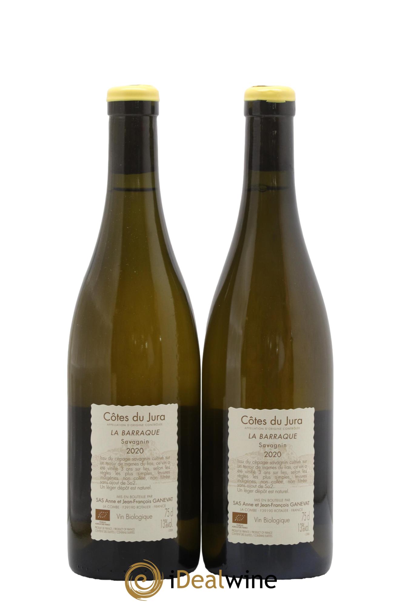 Côtes du Jura La Barraque Savagnin Anne et Jean François Ganevat 2020 - Lot of 2 bottles - 1