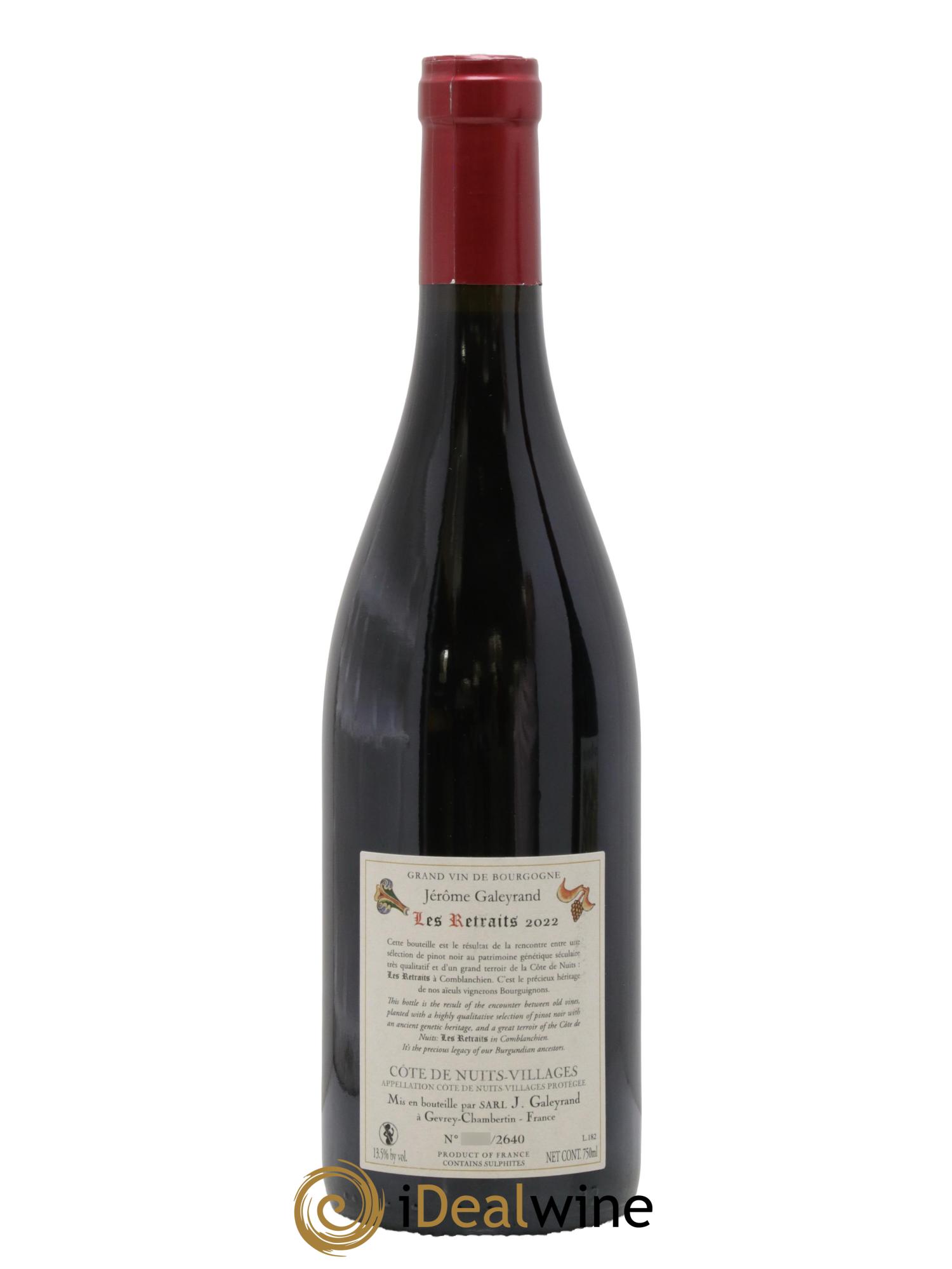 Côte de Nuits-Villages Les Retraits Jérôme Galeyrand 2022 - Lotto di 1 bottiglia - 1