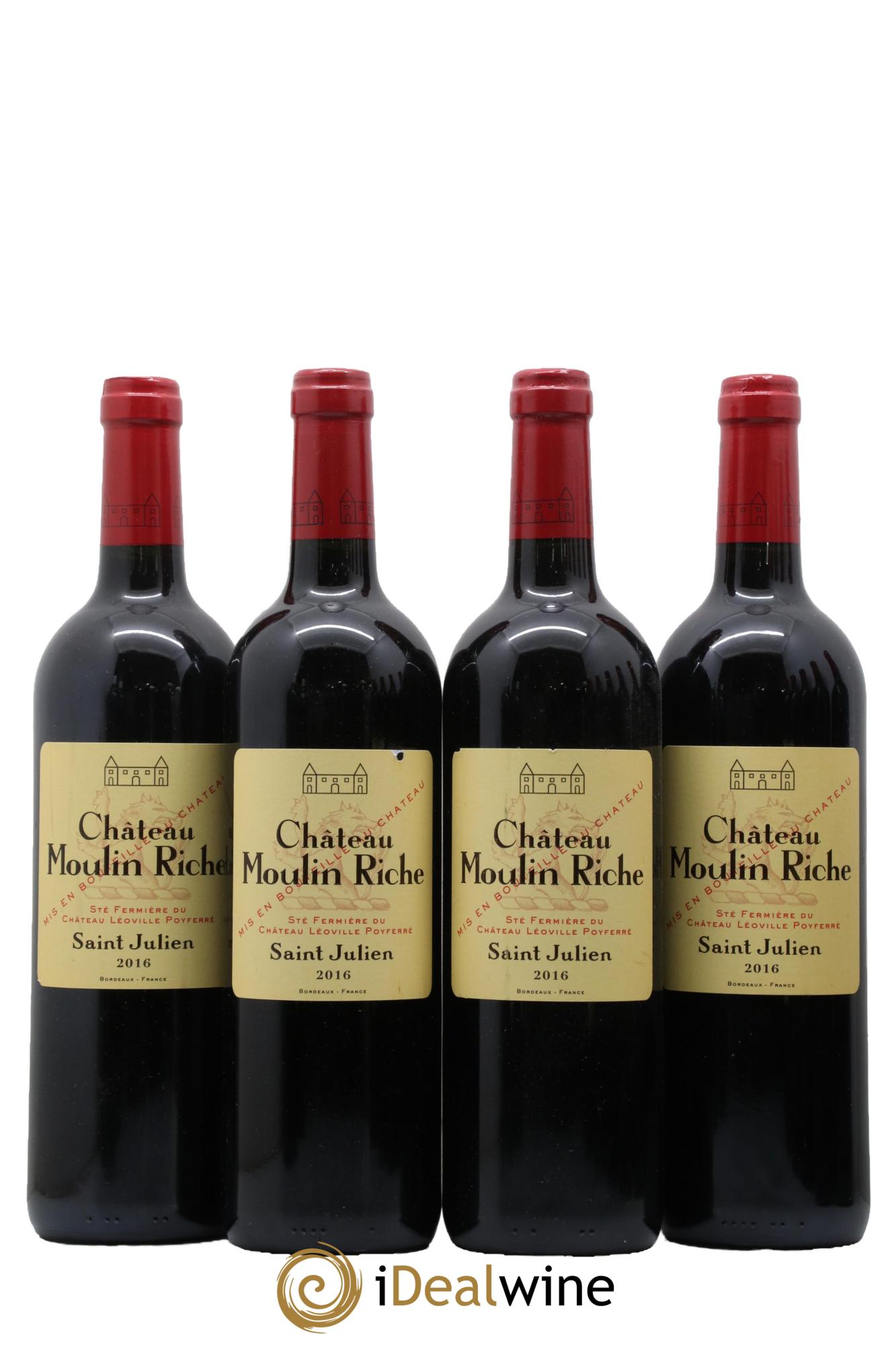 Château Moulin Riche 2016 - Lotto di 4 bottiglie - 0