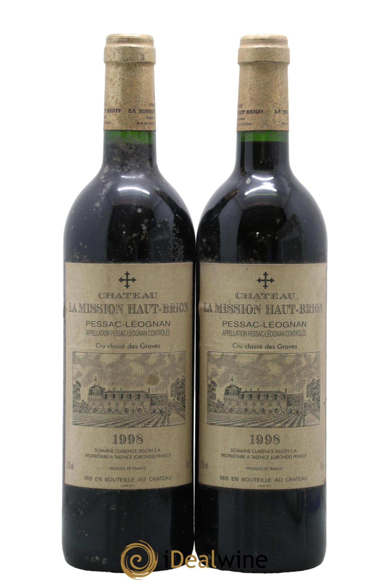 Château la Mission Haut-Brion Cru Classé de Graves 1998 - Posten von 2 Flaschen - 0