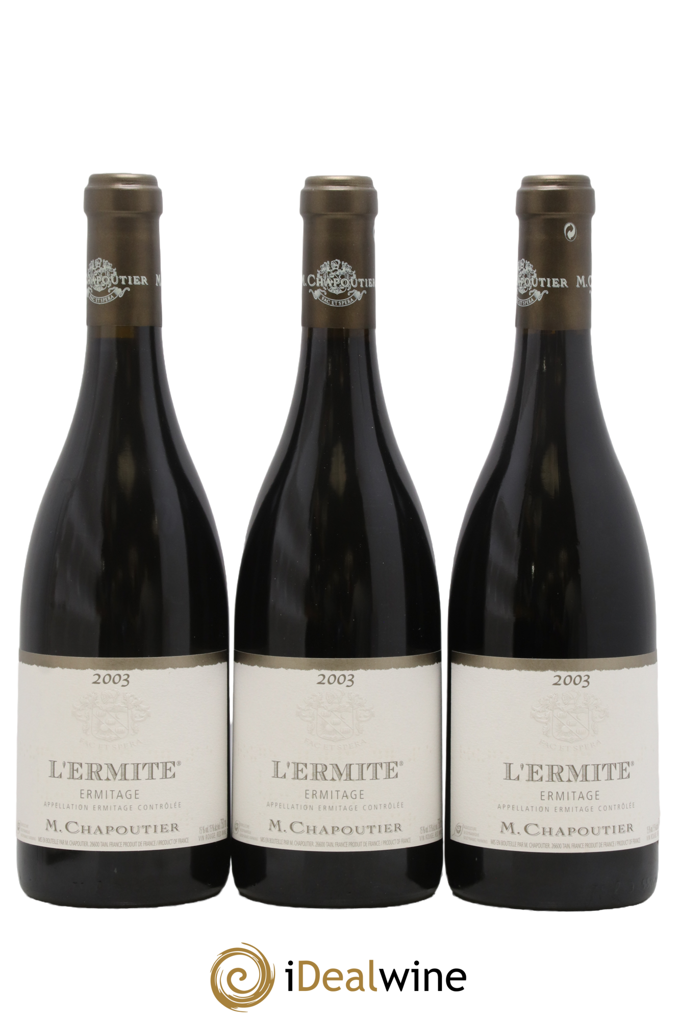 Hermitage Ermitage l'Ermite Chapoutier 2003 - Lot de 3 bouteilles - 0