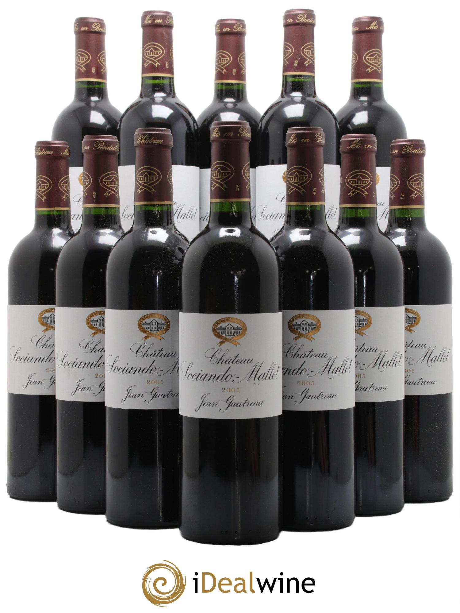 Château Sociando Mallet 2005 - Lot de 12 bouteilles - 0