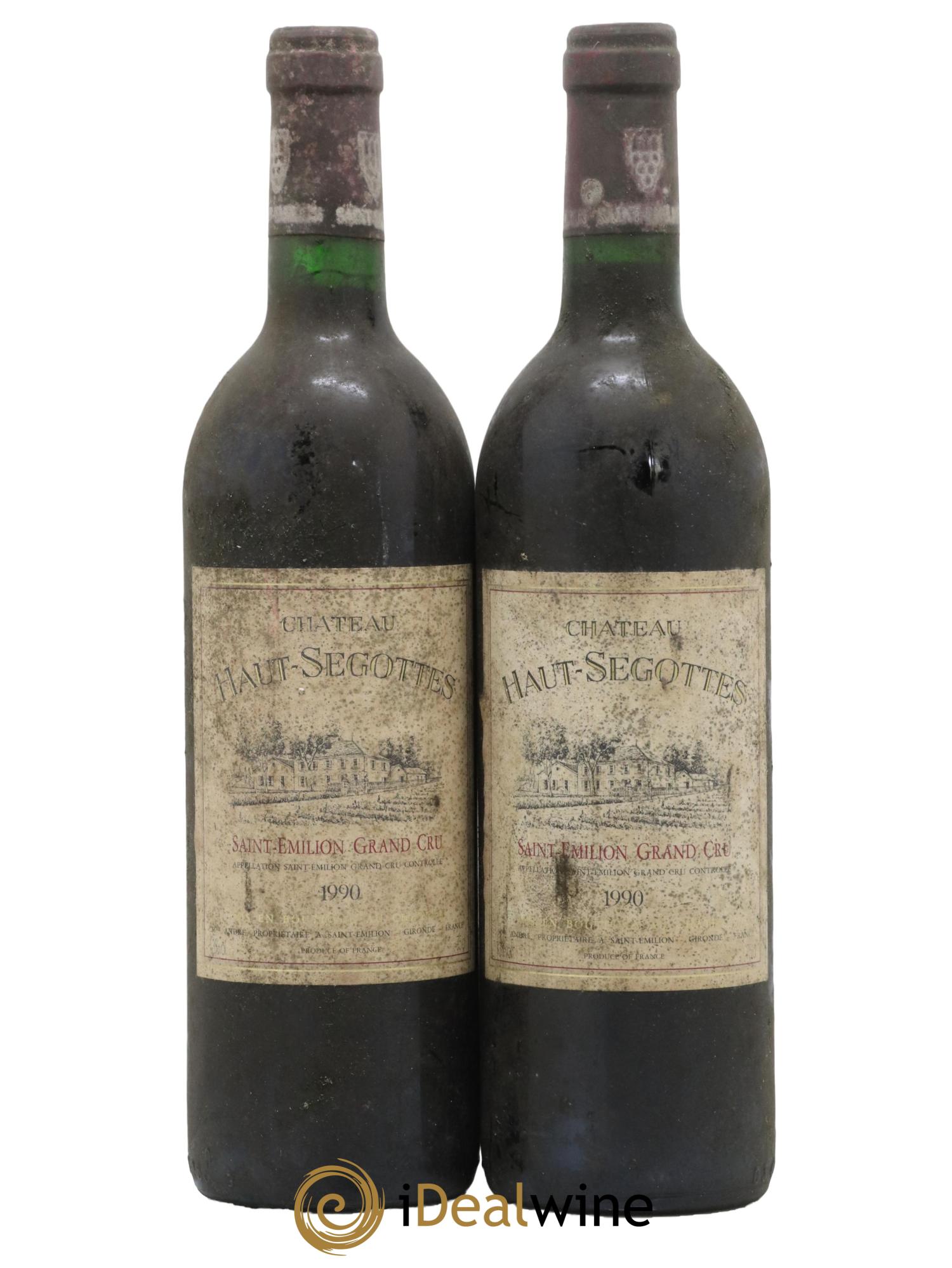 Saint-Émilion Grand Cru Chateau Haut Segottes 1990 - Lot de 2 bouteilles - 0