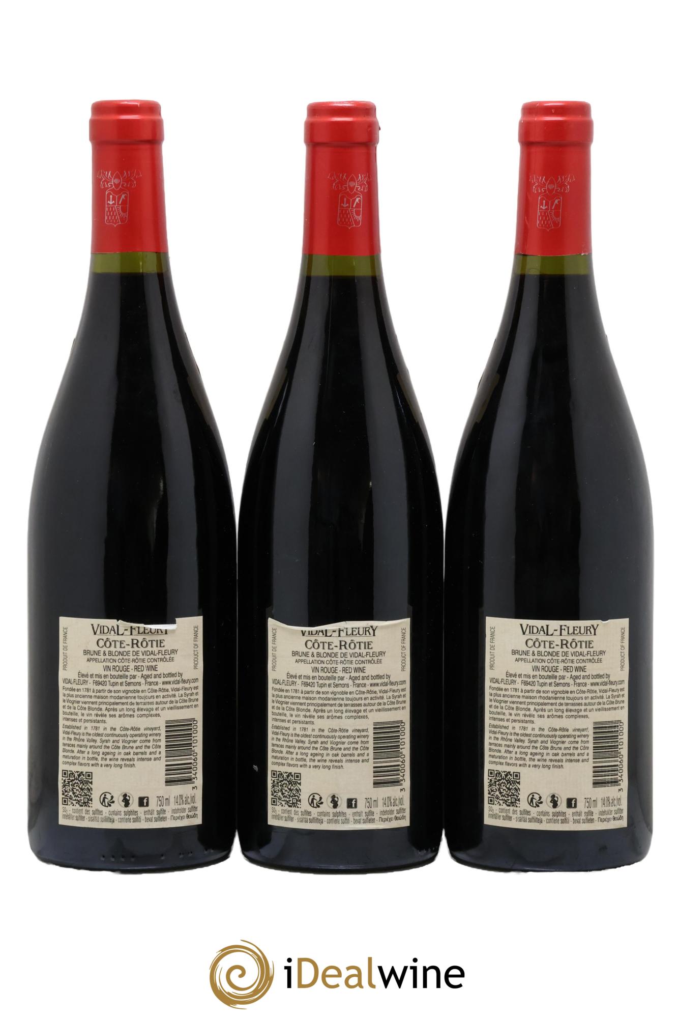 Côte-Rôtie Brune et Blonde Vidal Fleury 2018 - Posten von 3 Flaschen - 1